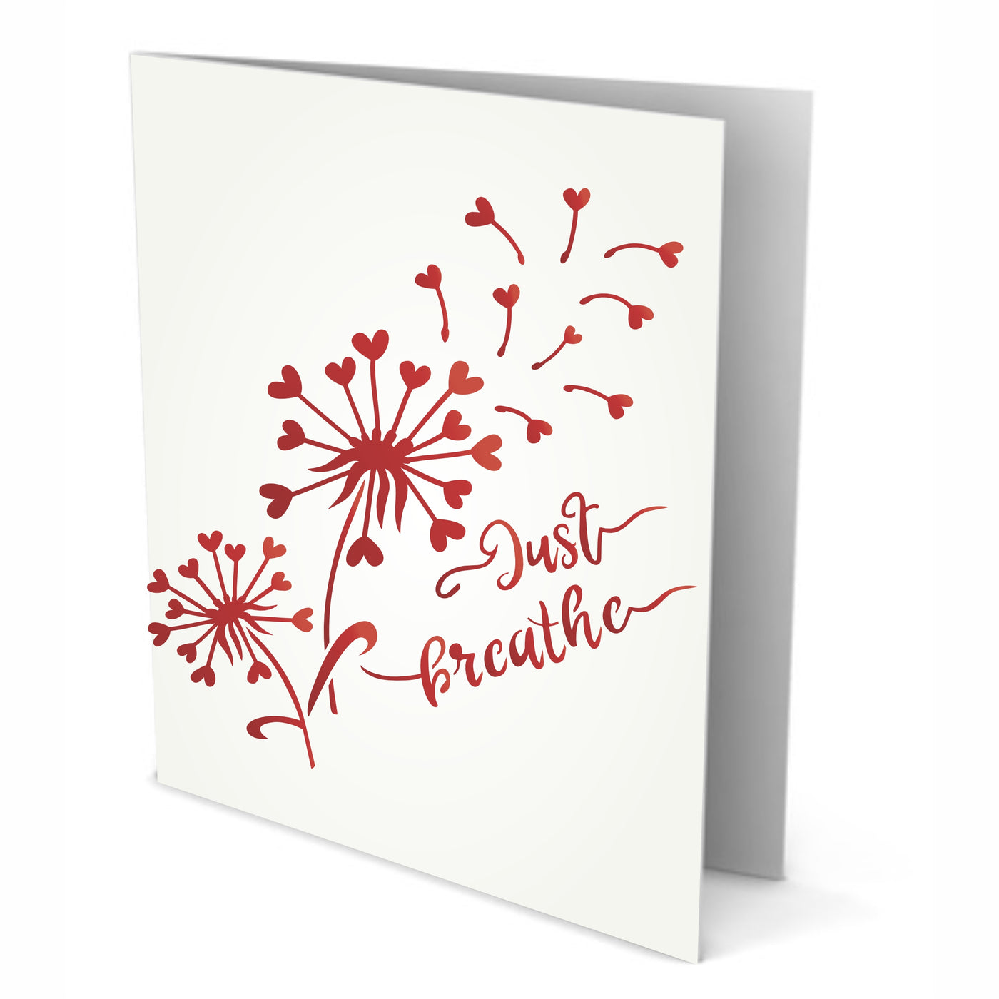 Just Breathe Stencil - Dandelion Heart Quote Card