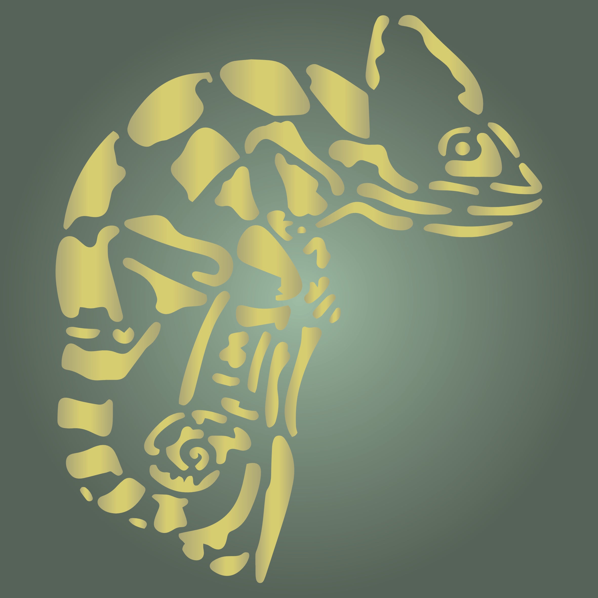 Chameleon Stencil - African Wild Animal Chamaeleons Old World Lizard