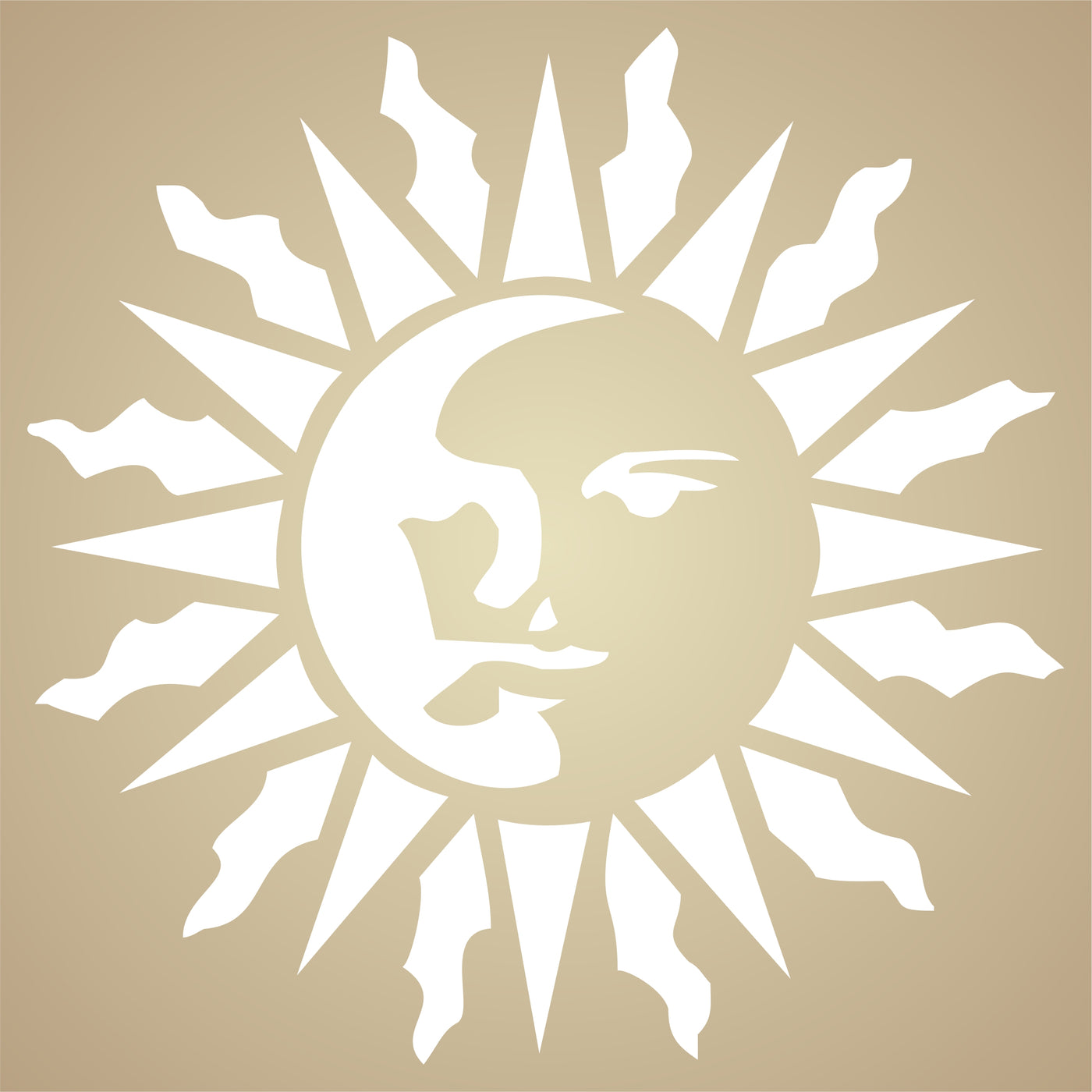 Sun Stencil- Celestial Sun Face Art Nouveau Deco Style