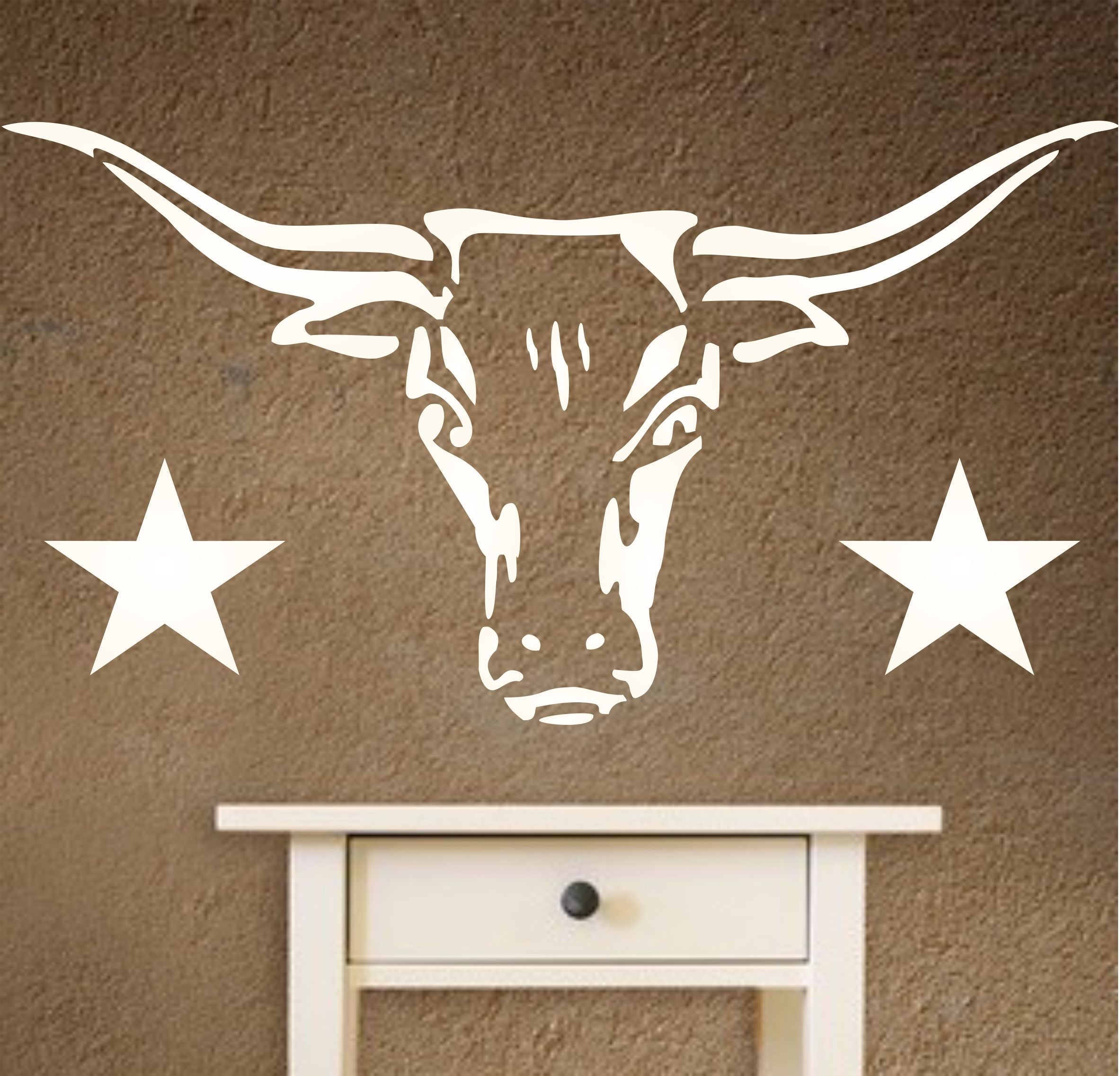 Longhorn Stencil- Cow Bull Skull Texas Farm Animal