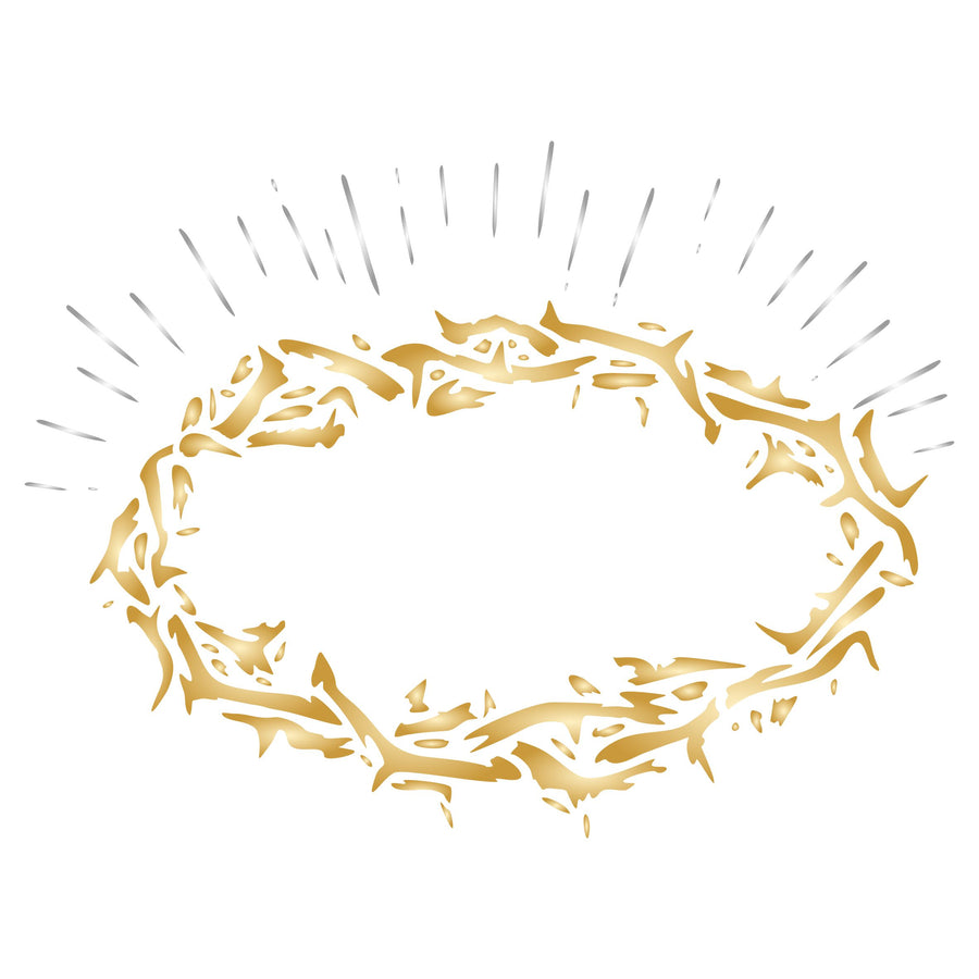 Crown of Thorns Stencil - Religious Woven Plaited Jesus Crown Wreath