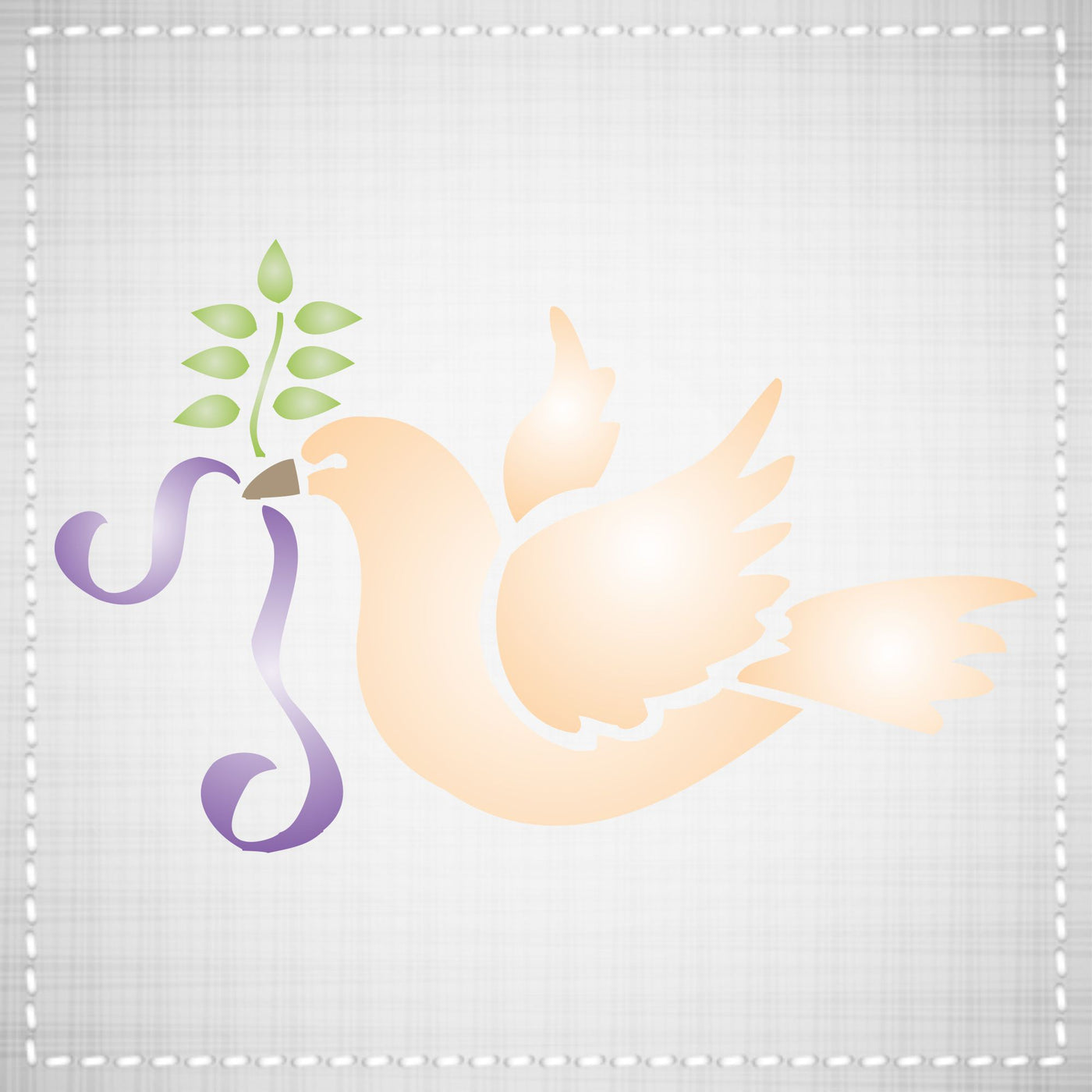 Dove of Peace Stencil - Christmas Peace Dove Olive Branch