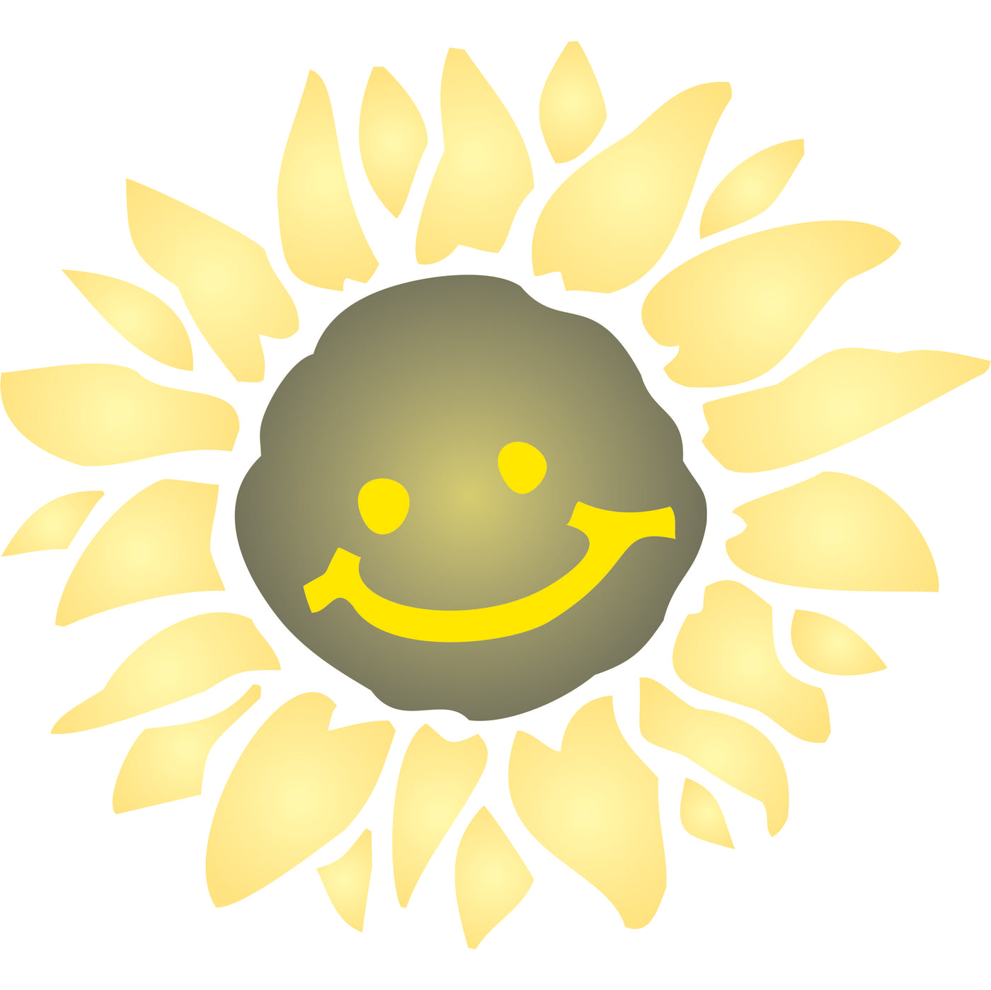 Sunshine Flower Stencil - Large Flower Face Baby Childs Nursery