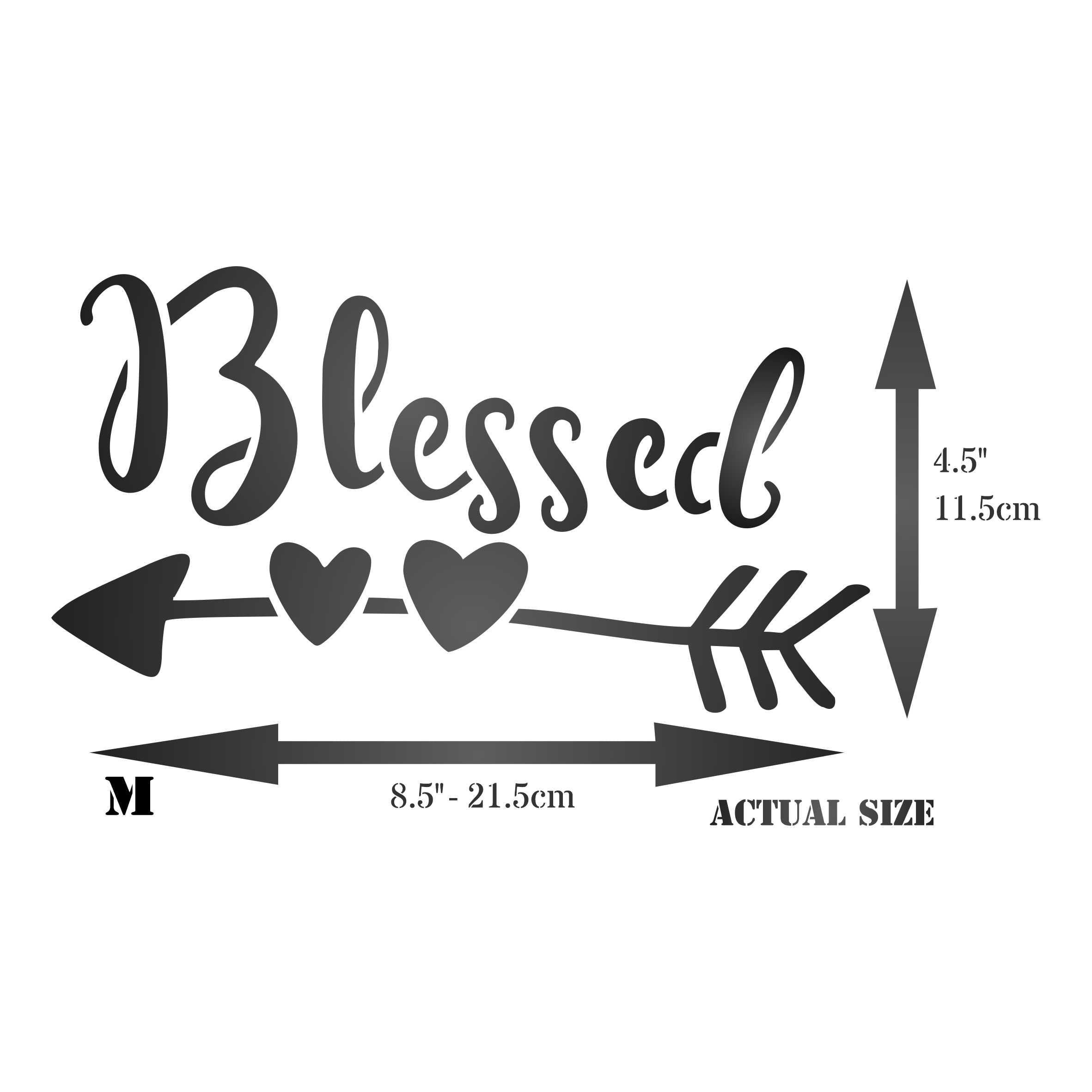 Blessed Stencil - Religious Christian Quote Label Sign Word