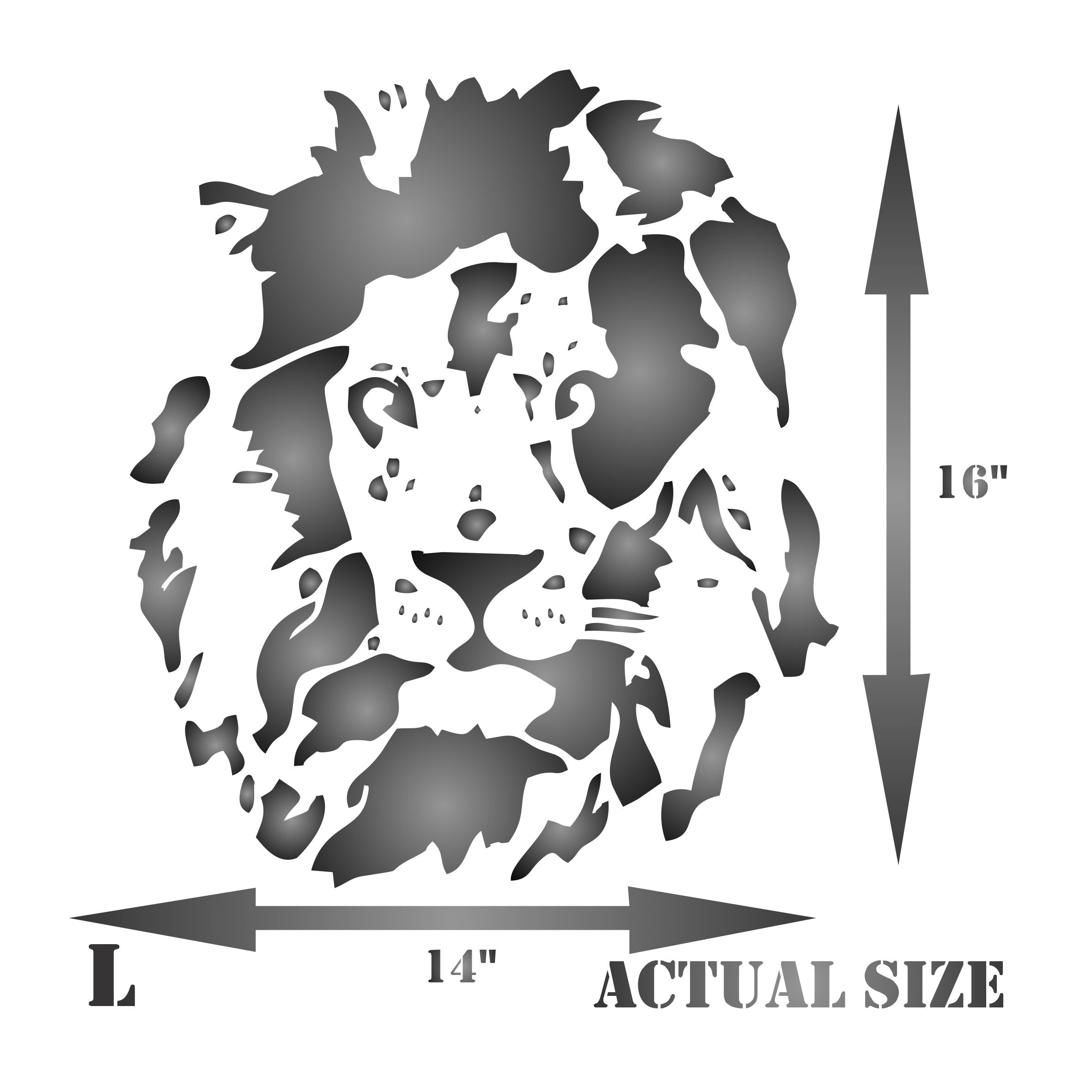 Lion Head Stencil - African Big Cat Wild Animal