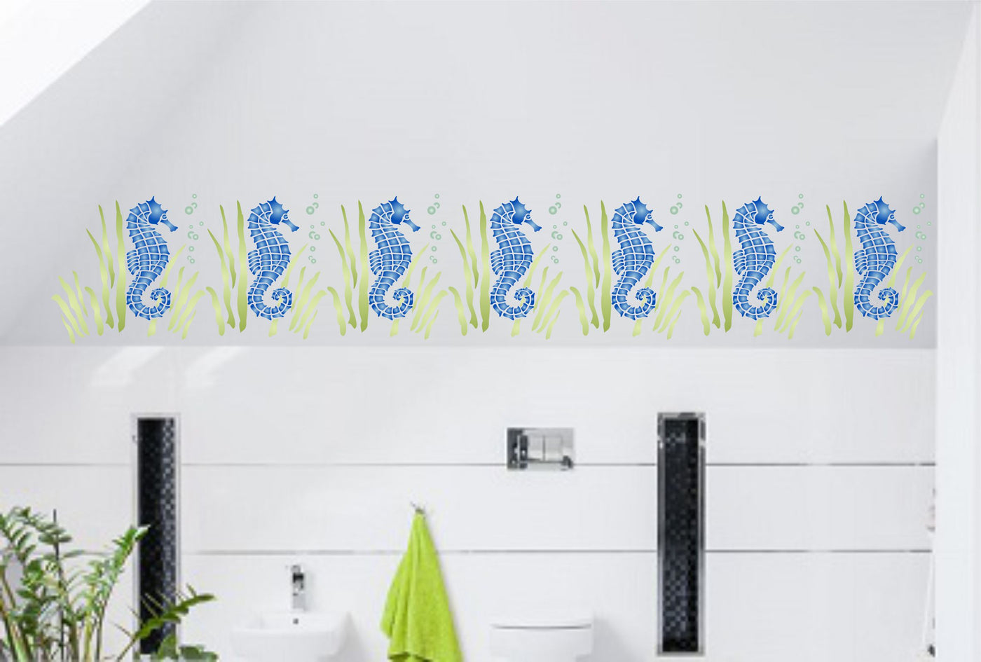 Seahorse Stencil - Sea Ocean Nautical Seashore Reef