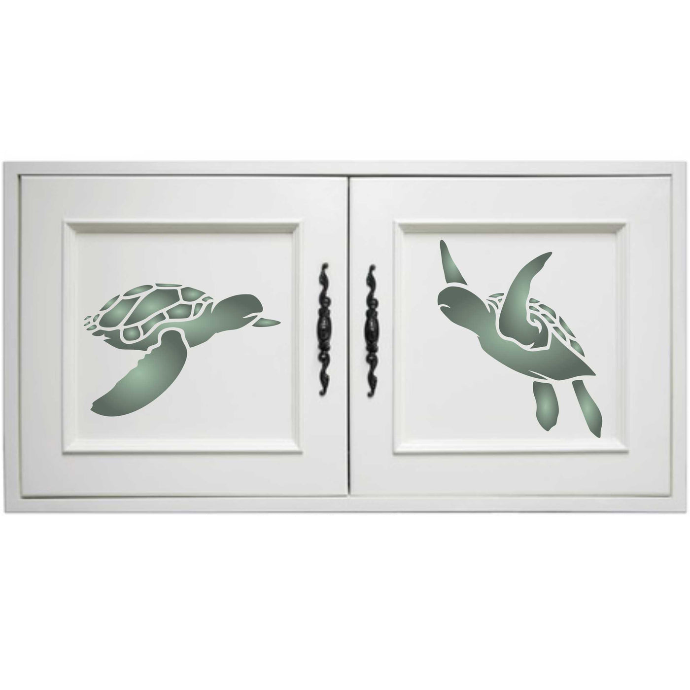 Turtles Stencil - Sea Ocean Nautical Seashore Reef Endangered