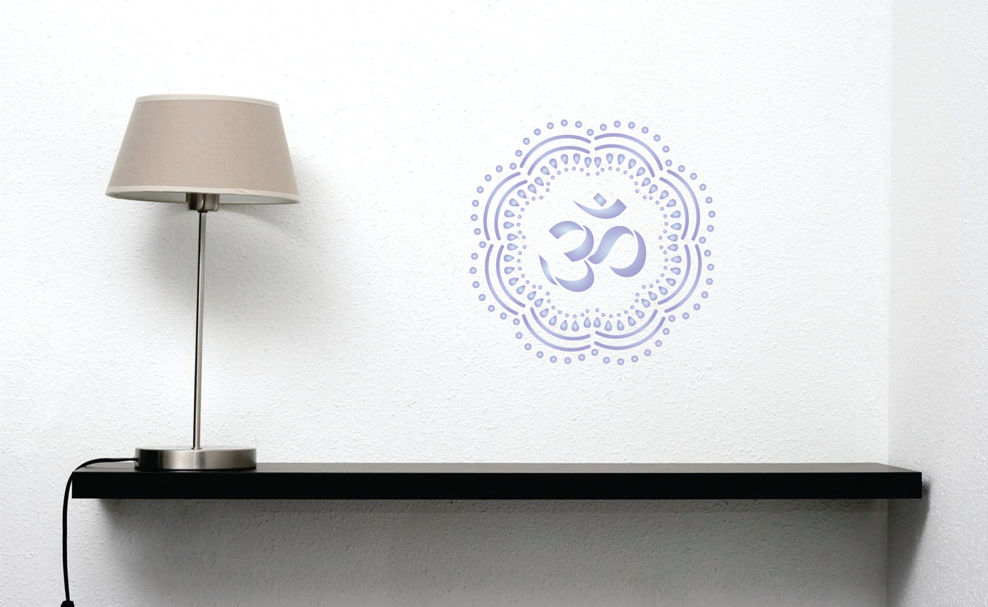 OM Mandala Stencil - AUM Indian Hindu Buddhist Spiritual