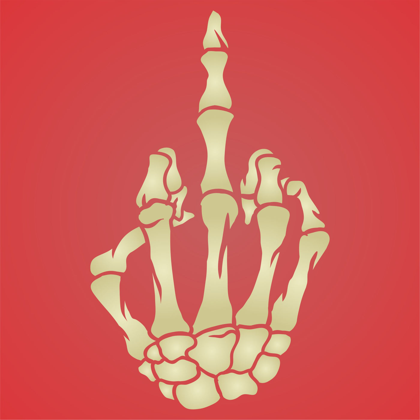 Skeleton Finger Stencil - Skeleton Hand Flipping The Bird Graphic Design