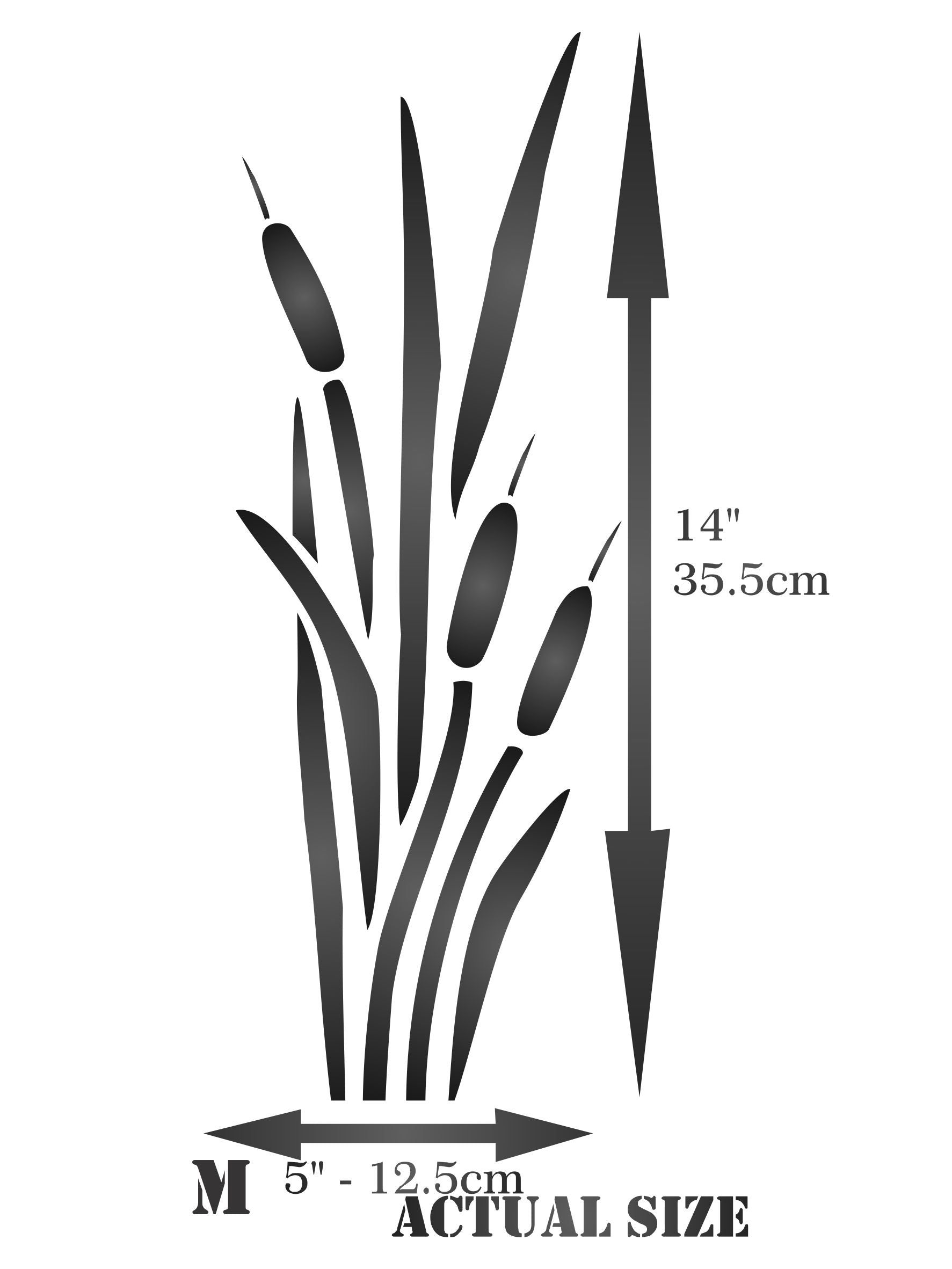 Cattails Stencil- Marsh Bulrush Sedge Decor