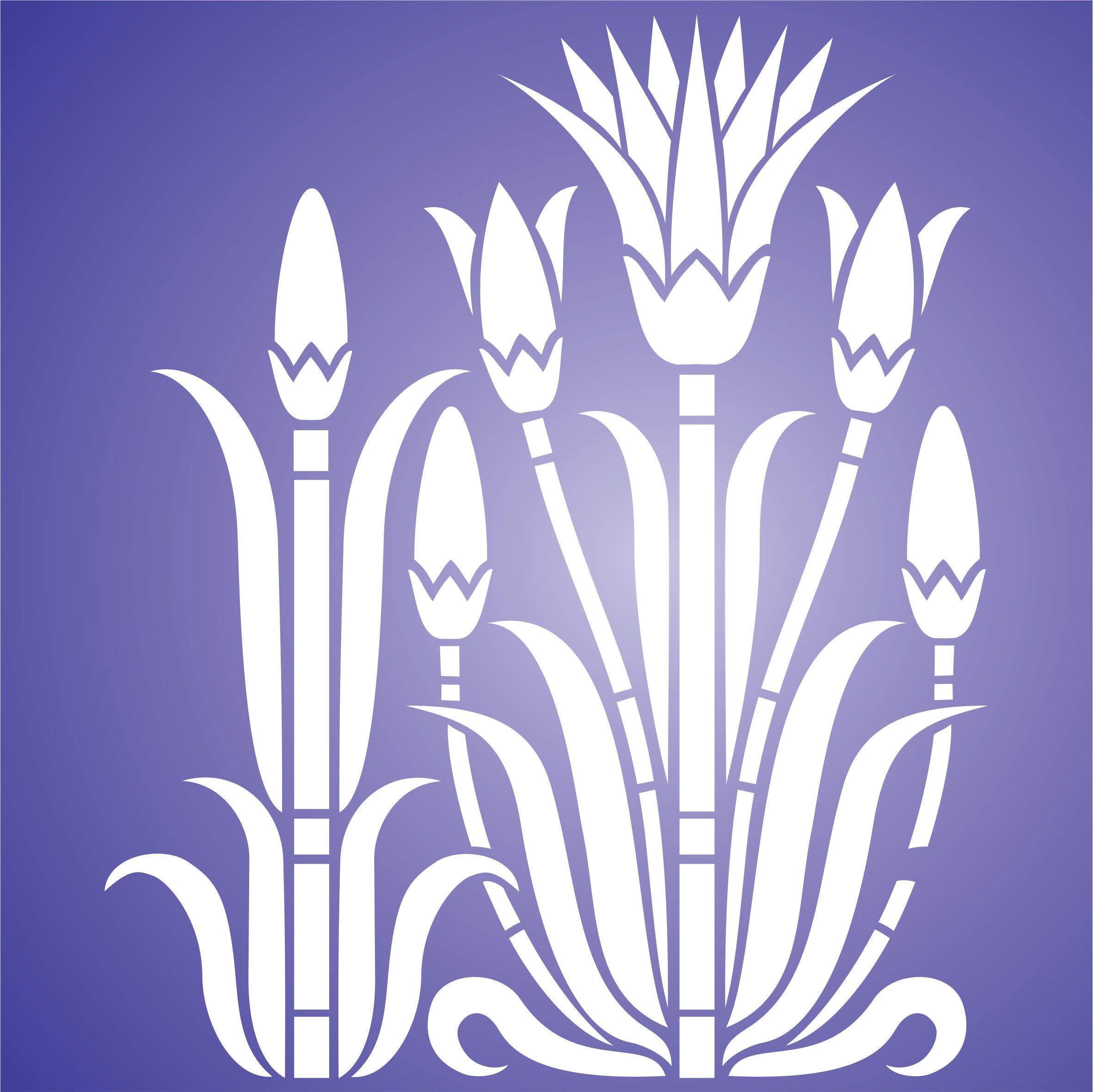 Lotus Border Stencil - Classic Egyptian Flower Symbol