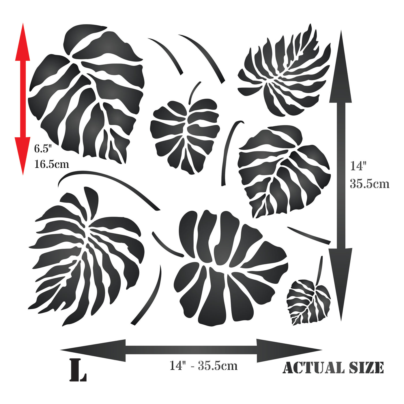 monstera leaf stencil Monstera Leaves Stencil - Large Tropical Philodendron