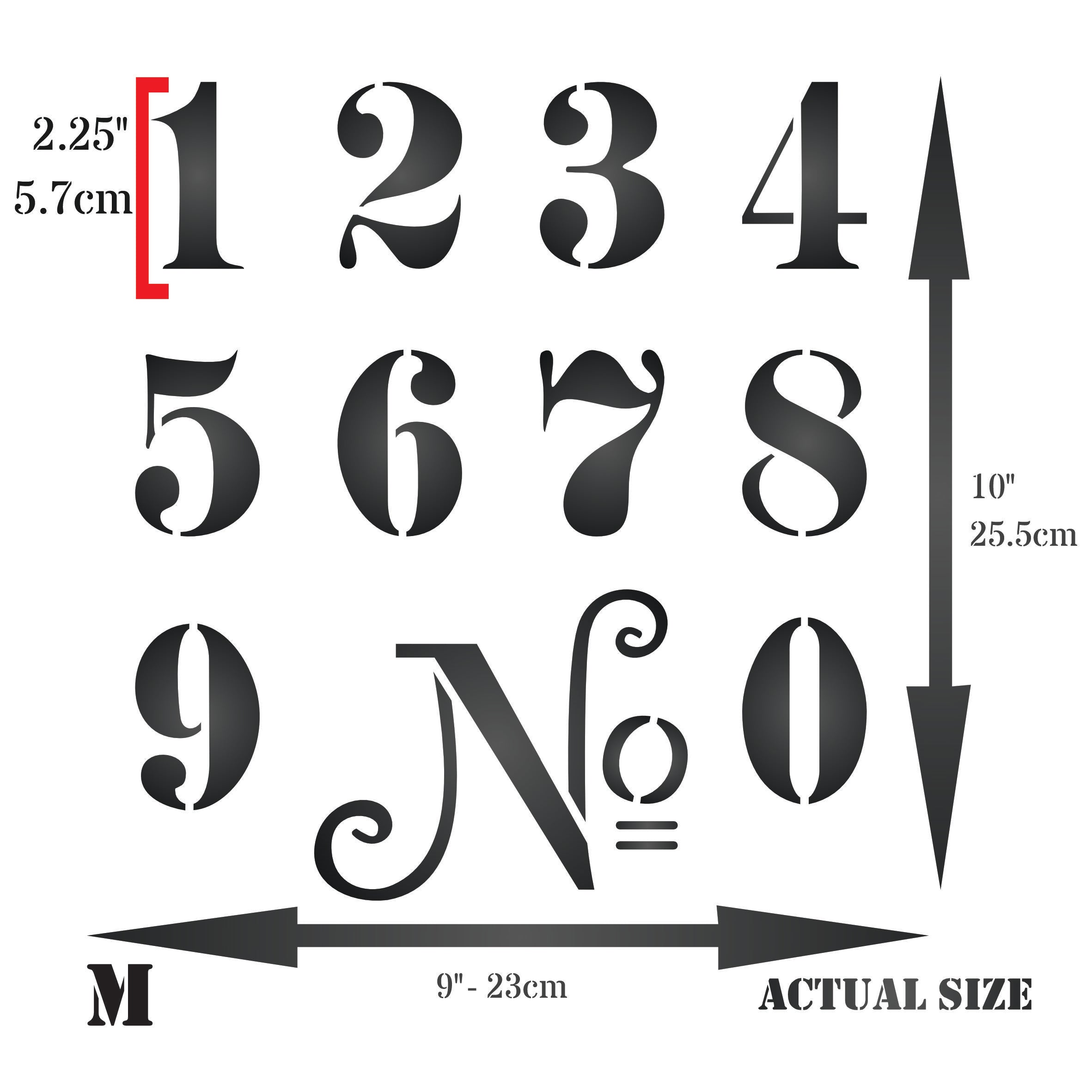 French Numbers Stencil - Vintage French Themed Word