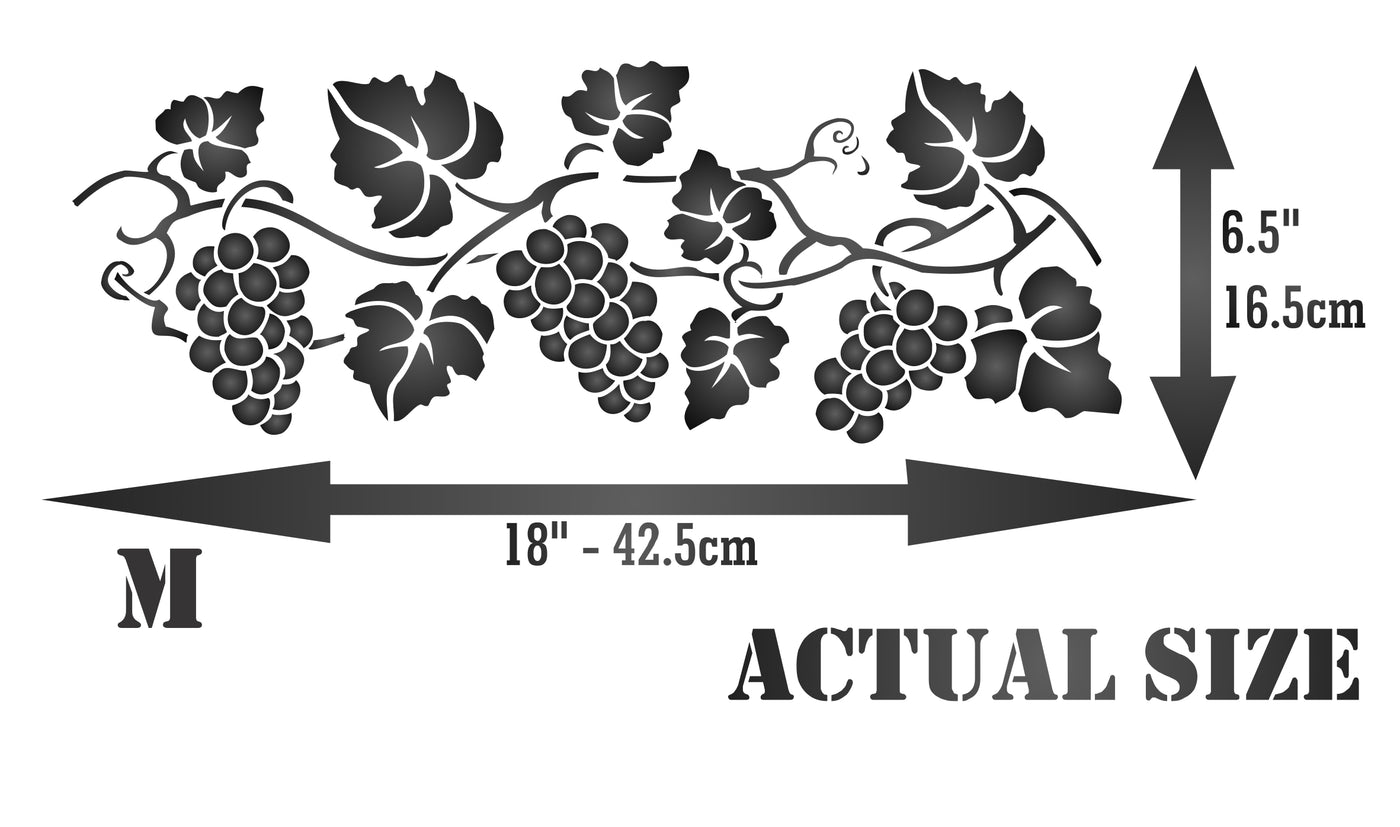 Grapevine Stencil (2pc)- Classic Grape Vine Border