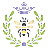 French Bee Stencil - Crown Laurel Wreath French Country Bee