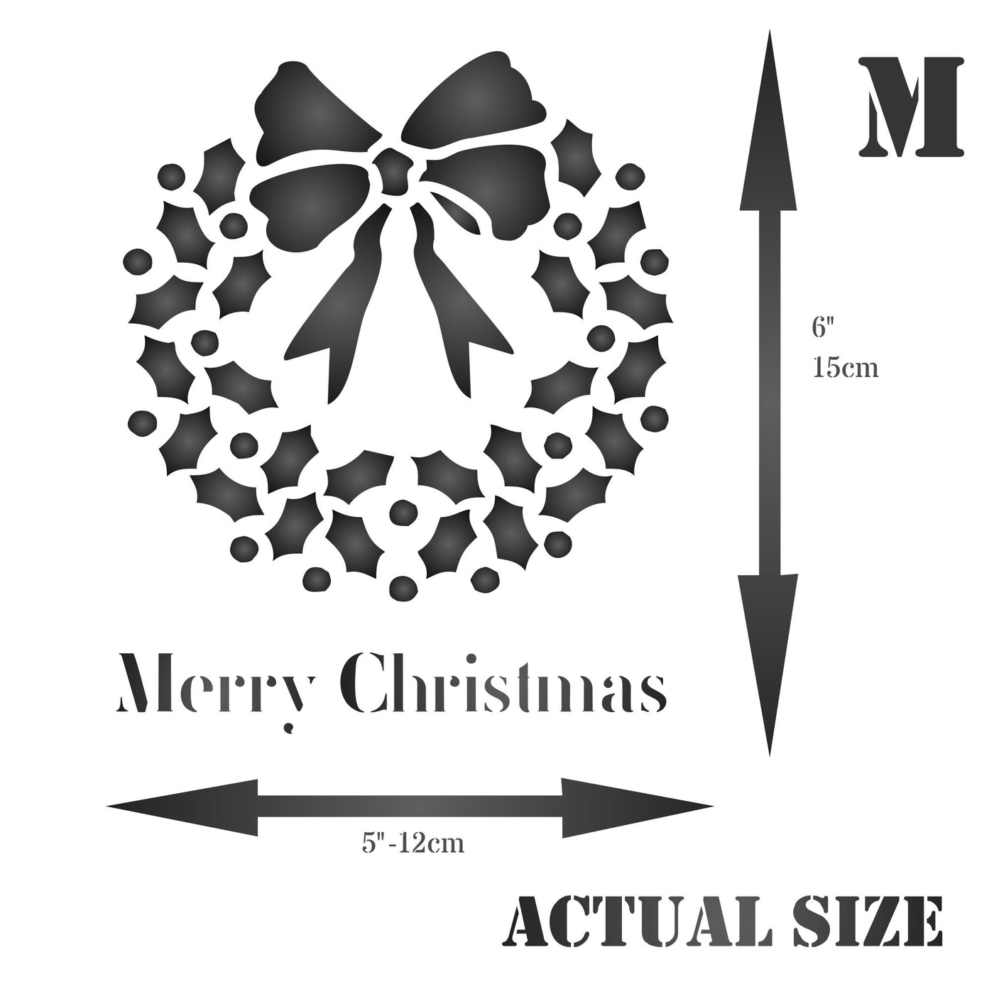 Christmas Wreath Stencil - Scrapbooking Decor & Card