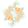 Japanese Koi Mandala Stencil - Koi Mandala Carp Harmony Yin Yang