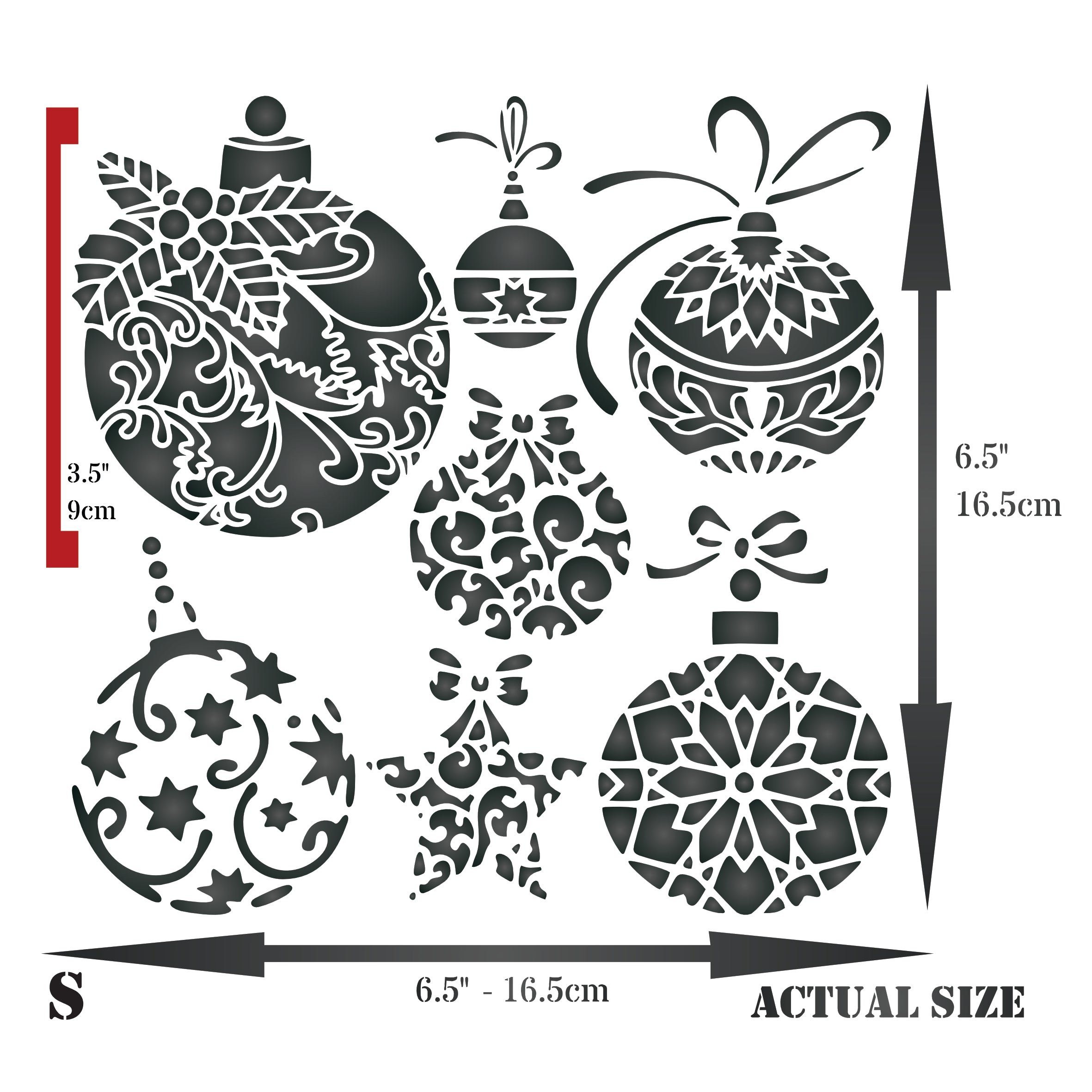 Baubles Stencil - Christmas Tree Decoration Glass Balls