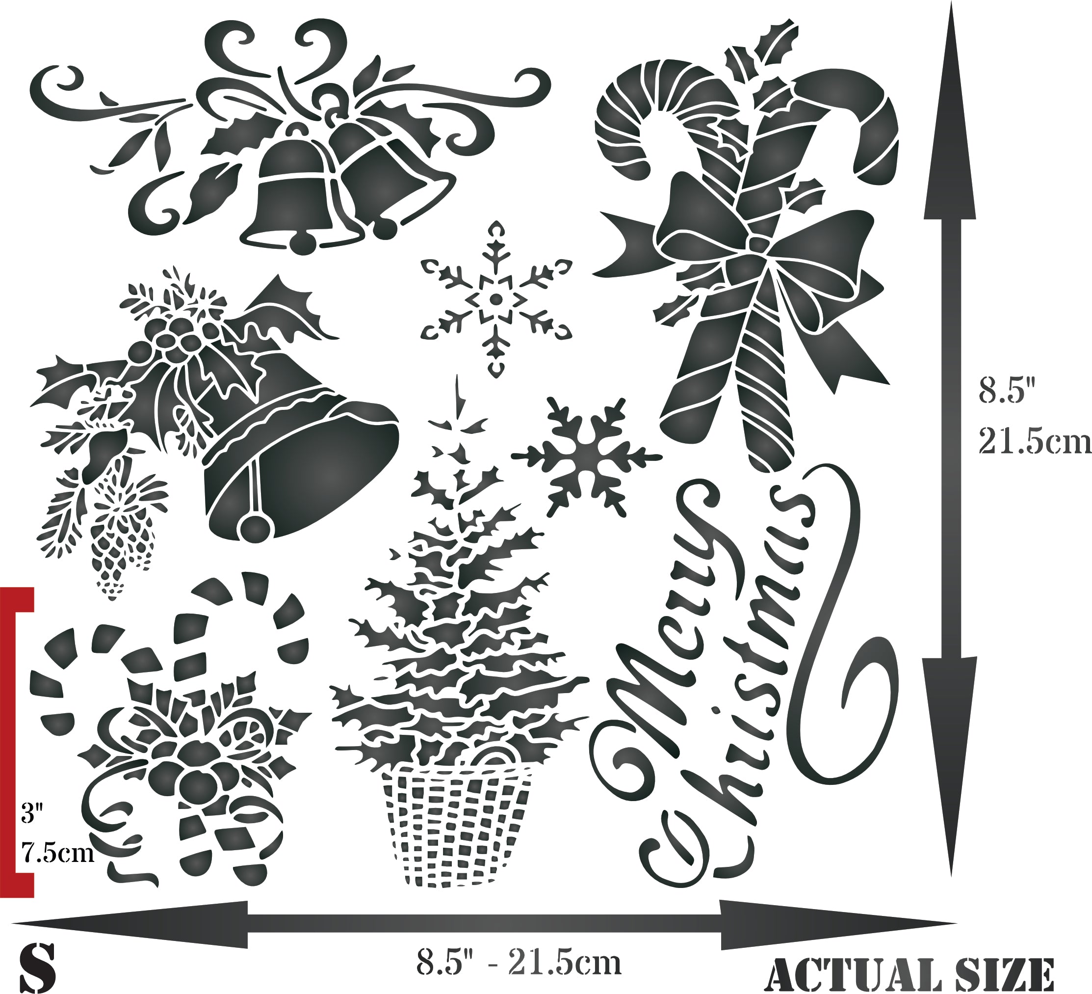 Christmas Mix Stencil - Christmas Card Drecorations