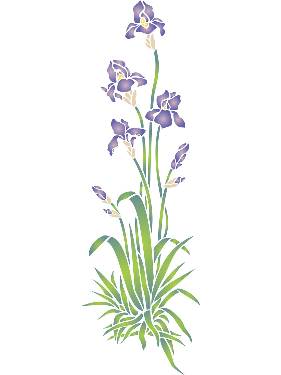 Iris Stencil- Single Flower Floral Plant