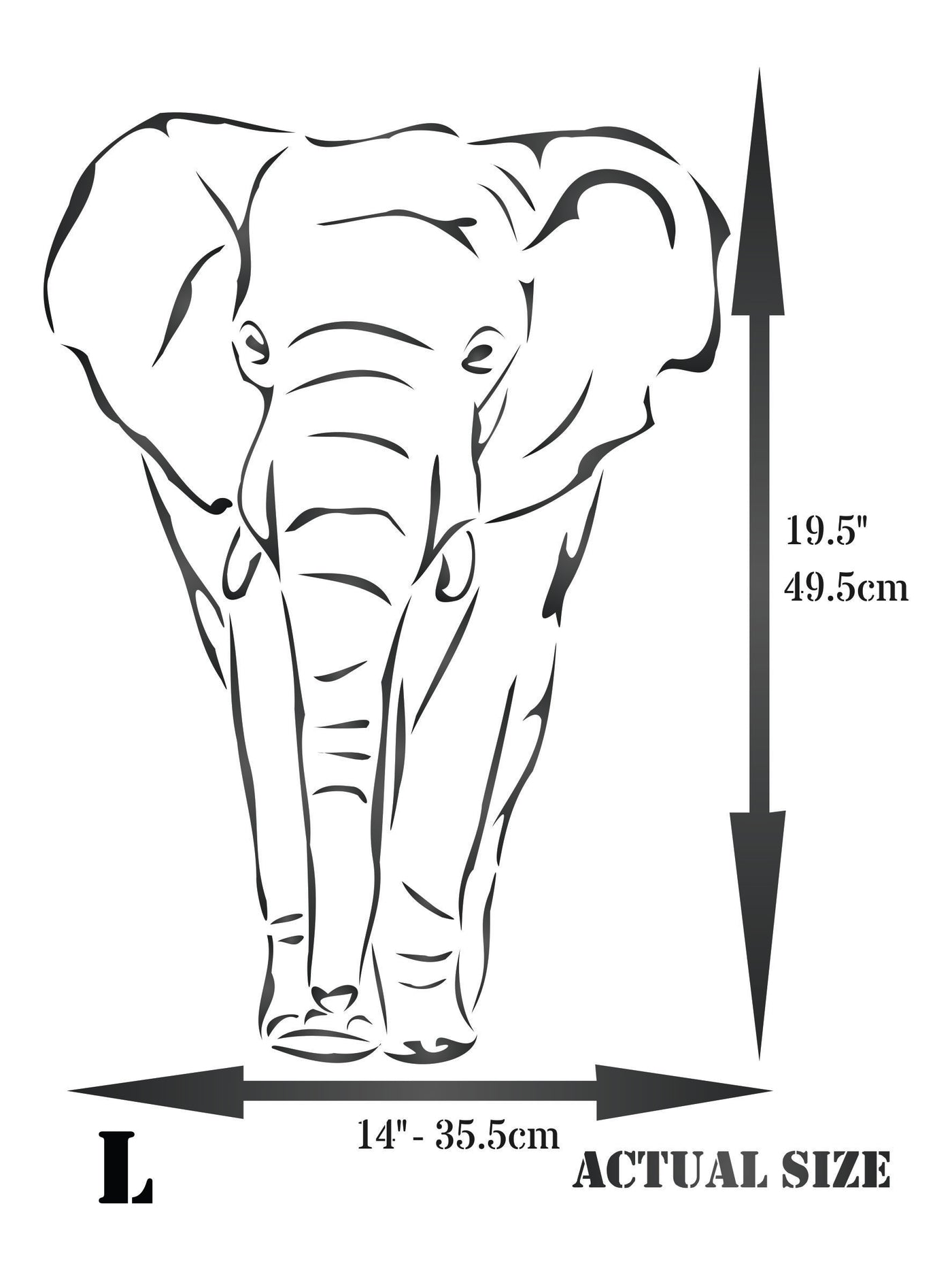 African Elephant Stencil - African Animal Wildlife