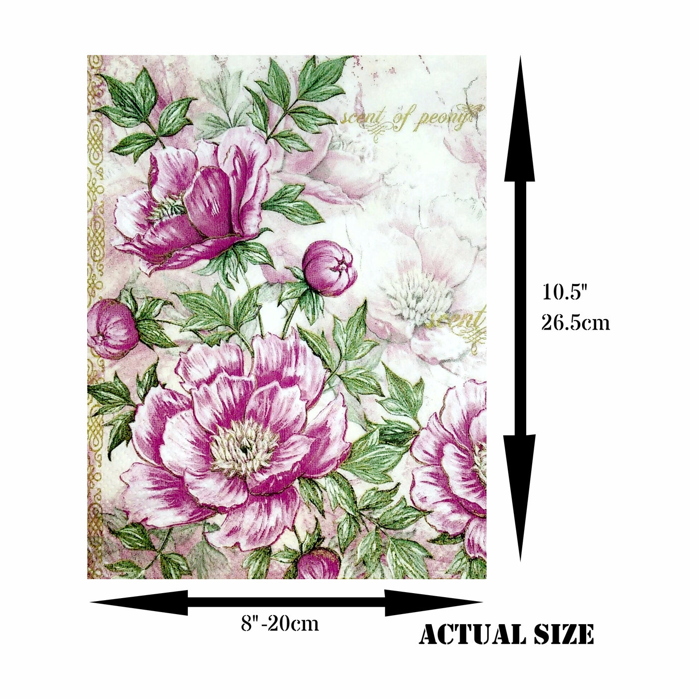 Vintage Flower Theme Rice Paper- 6 x Printed Mulberry Paper Images 30gsm