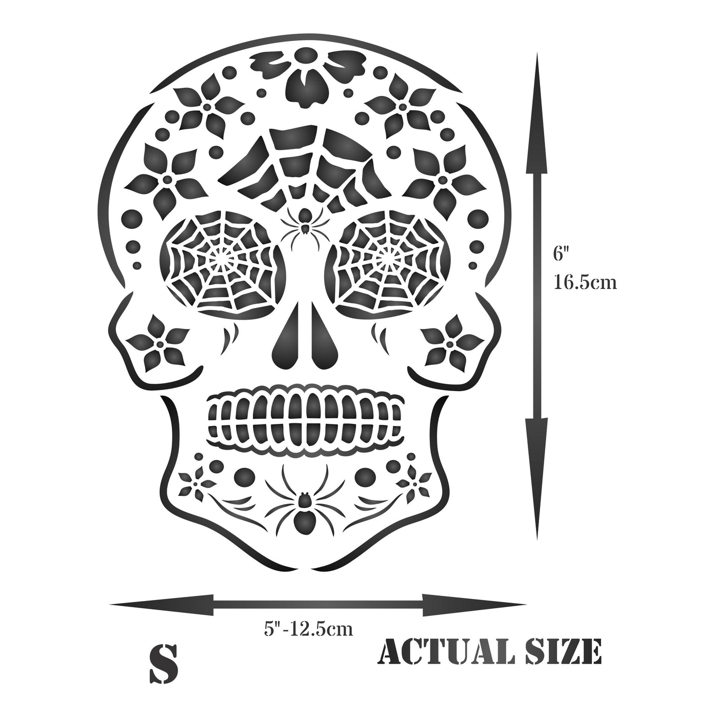 Halloween Sugar Skull Stencil - Day of The Dead Decor