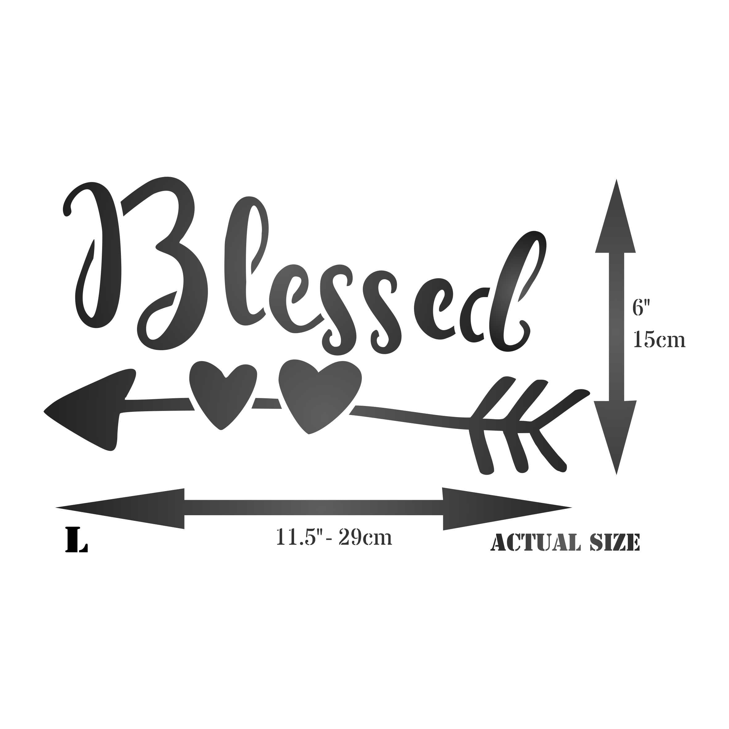 Blessed Stencil - Religious Christian Quote Label Sign Word