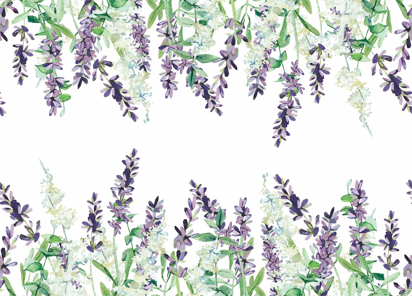 Lavender 2 Border Rice Paper- 3 Sheets Printed Mulberry Paper Border 36gsm