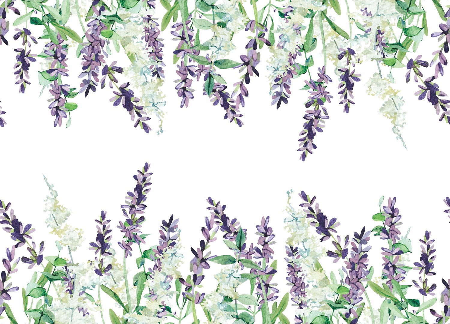 Lavender 2 Border Rice Paper- 3 Sheets Printed Mulberry Paper Border 36gsm