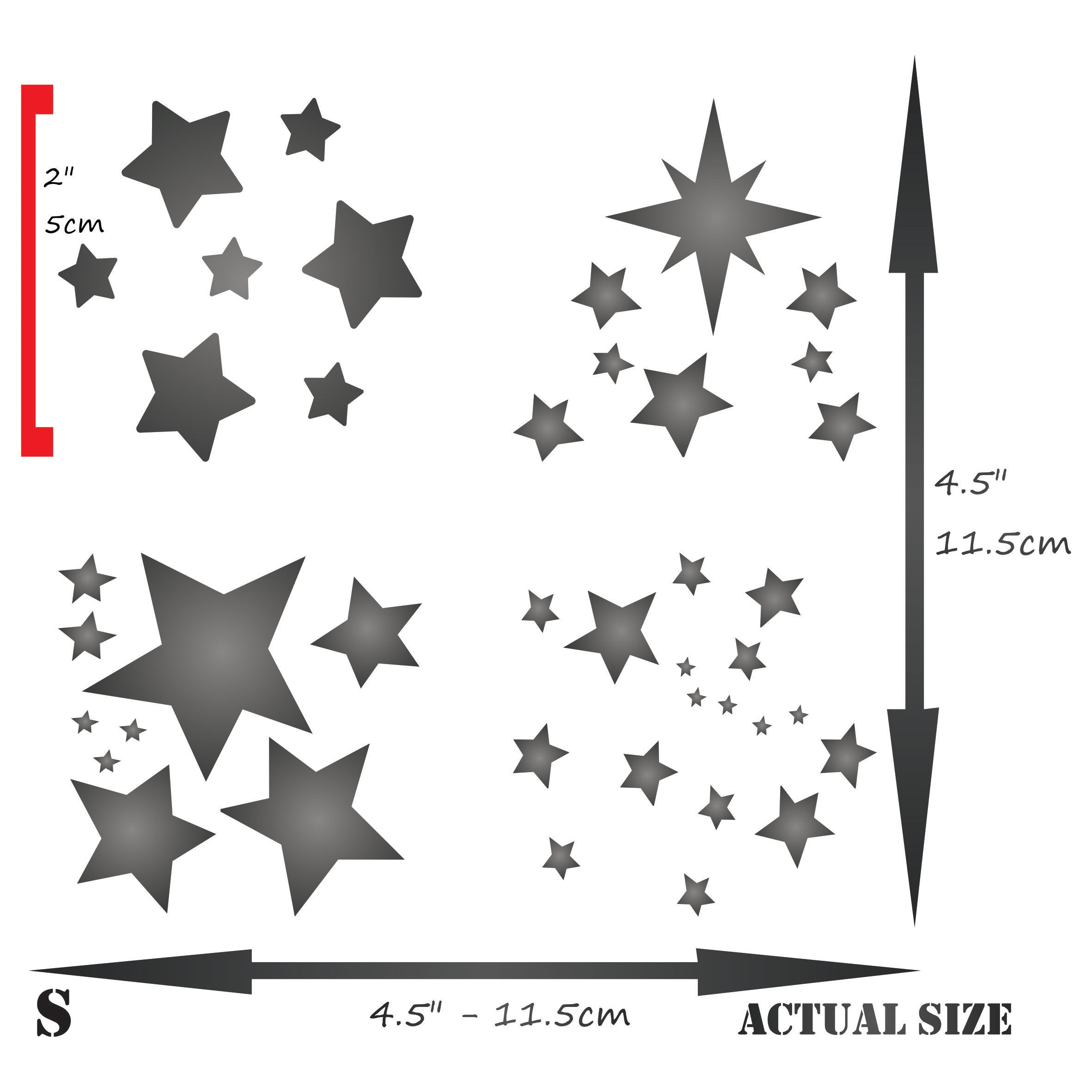 Stars Stencil - Stars Sky Cluster