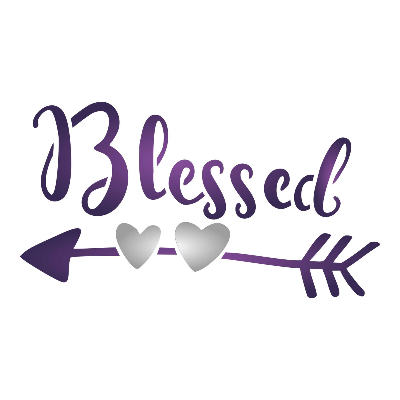 Blessed Stencil - Religious Christian Quote Label Sign Word