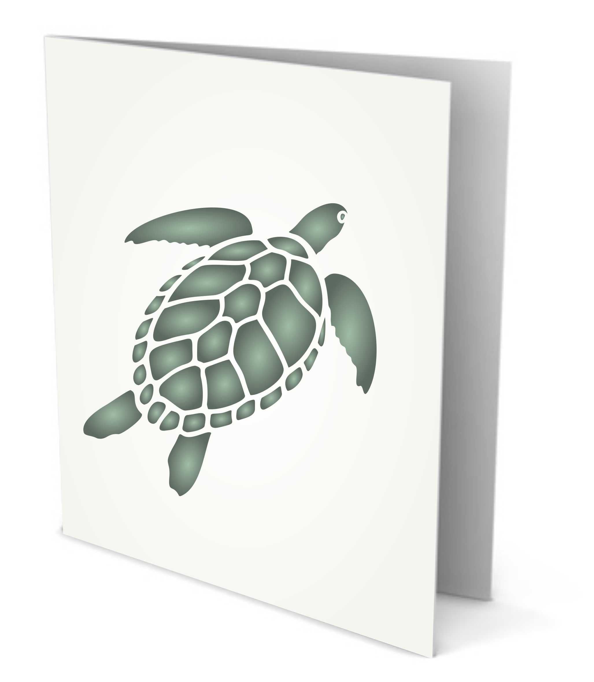 Turtle Stencil - Sea Ocean Nautical Seashore Reef Endangered