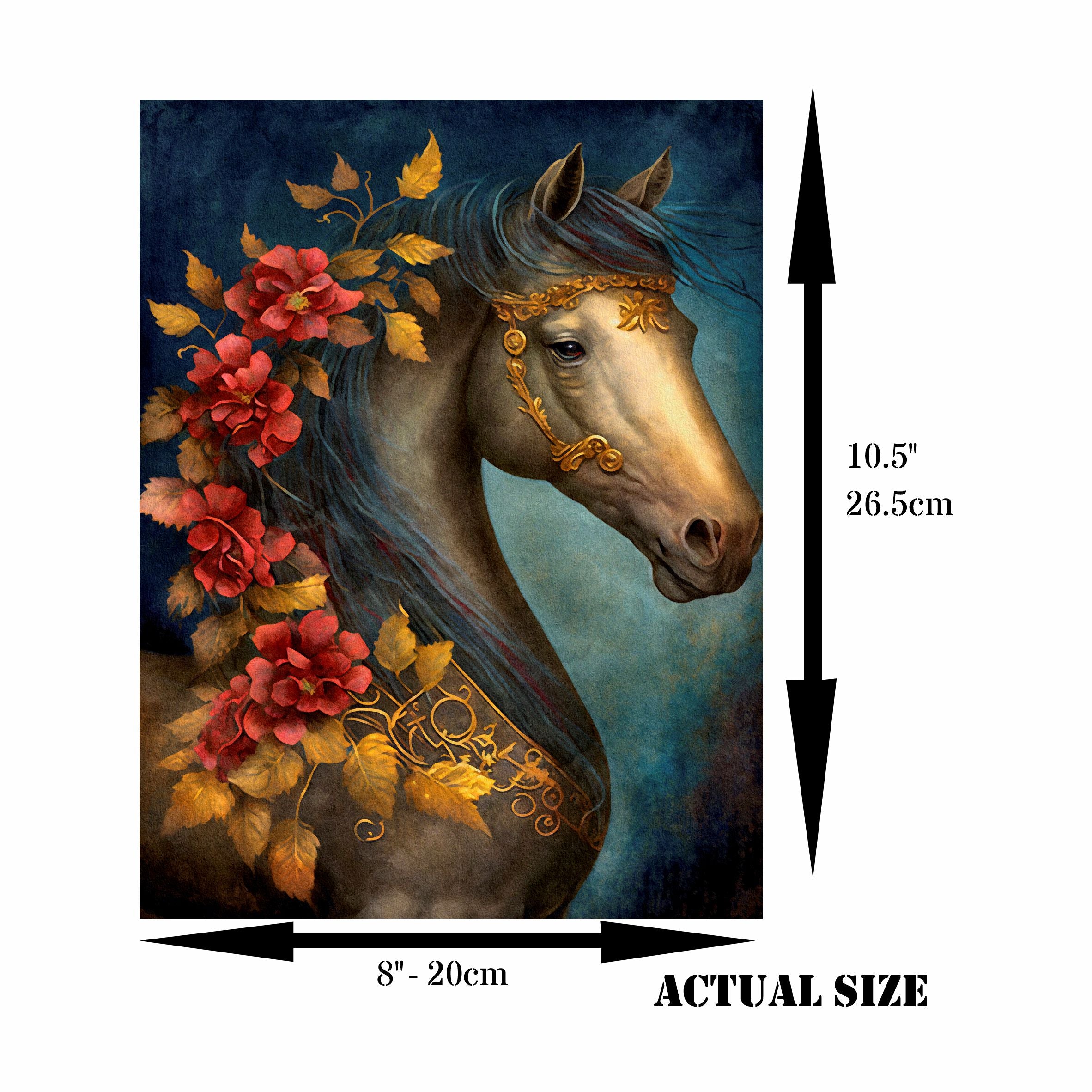 Horse Decoupage Rice Paper- 6 Unique Printed Mulberry Paper Pages 30gsm