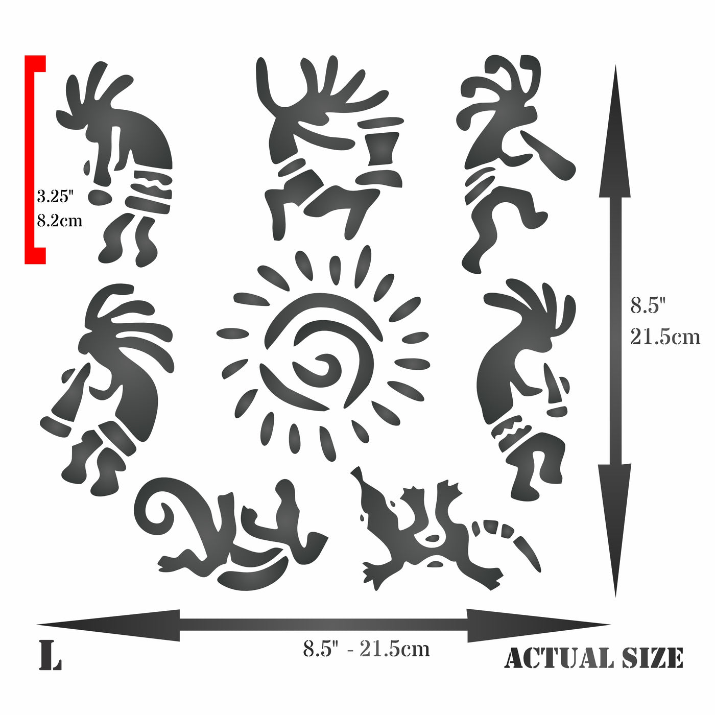 Kokopelli Art Stencil - Kachina Spirit Mythology Hopi Zuni Indians