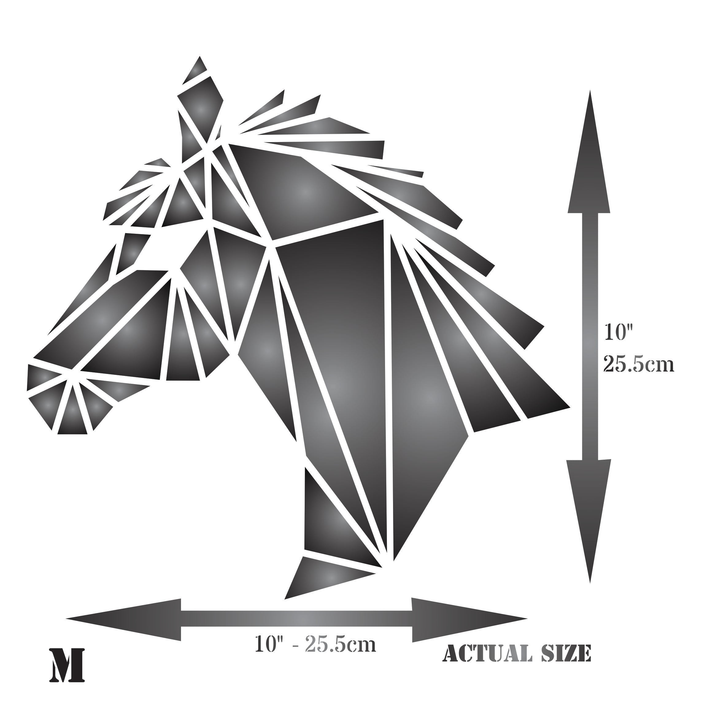 Horse Stencil - Geometric Decor Pony Head