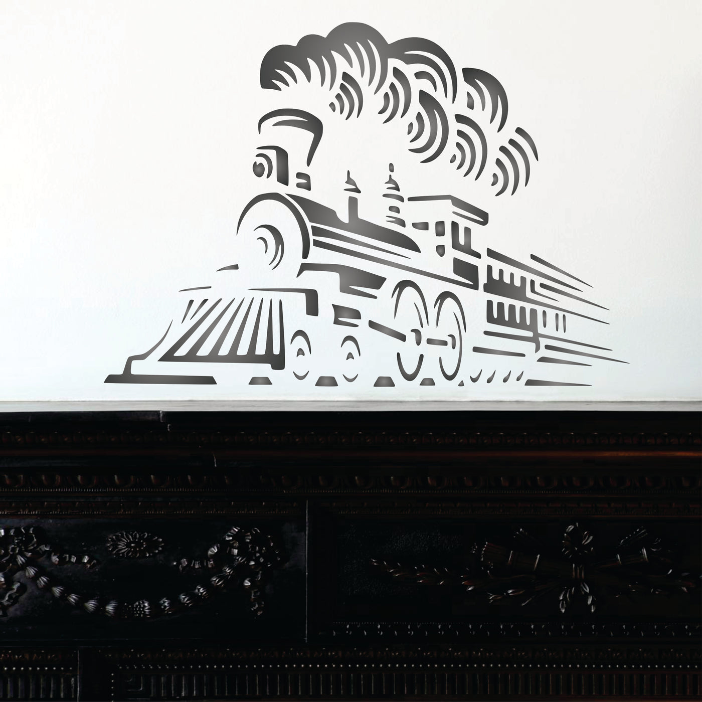 Steam Train Stencil - Railway Train Steam Engine