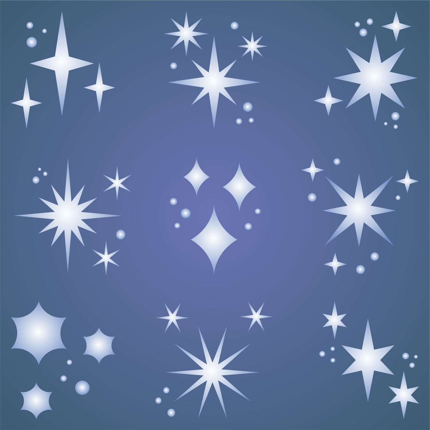 Sparkling Stars Stencil - Shiny Sparks Glitter Twinkle Star Sparkle