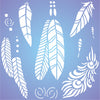 Feathers Stencil - Mix Media Layering Feather