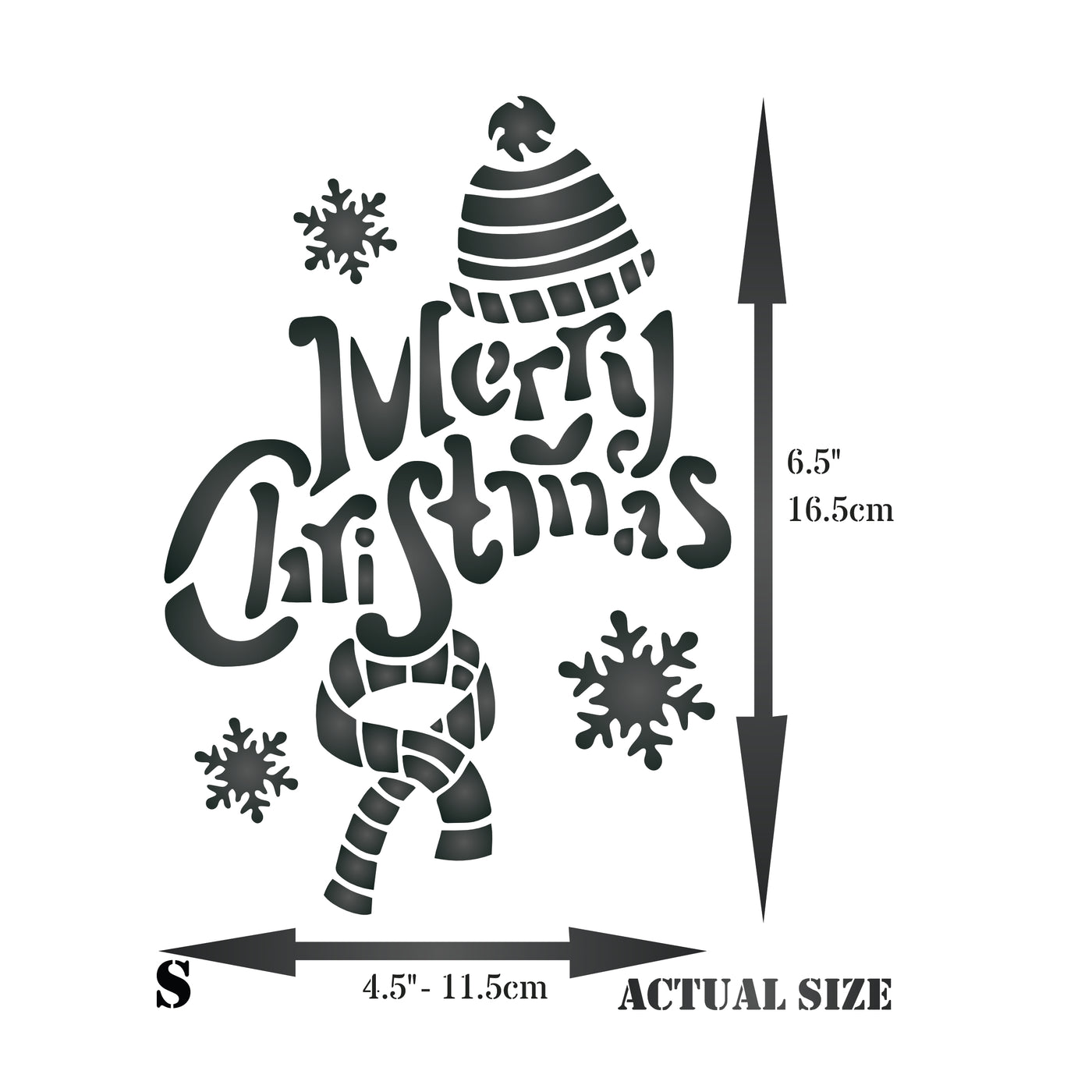 Merry Christmas Stencil - Sign Poster Card Christmas Greeting