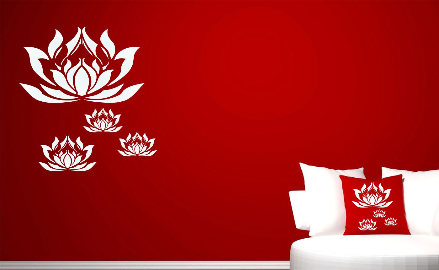 Lotus Flowers Stencil- Large Lotus Flower Mural