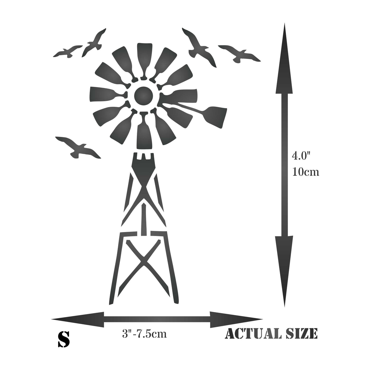 Windmill Stencil - Farmhouse Wind Mill