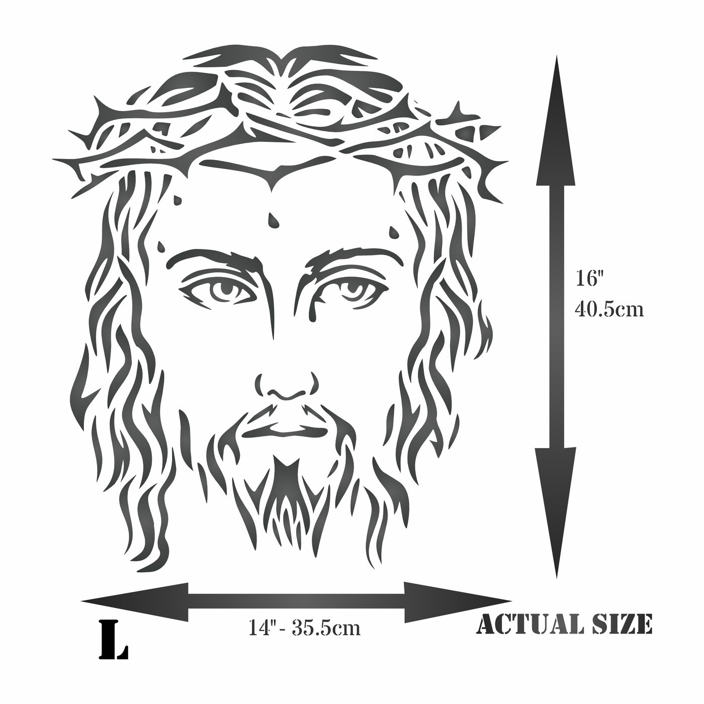 Jesus Stencil - Christian Catholic Religious Crown of Thorns