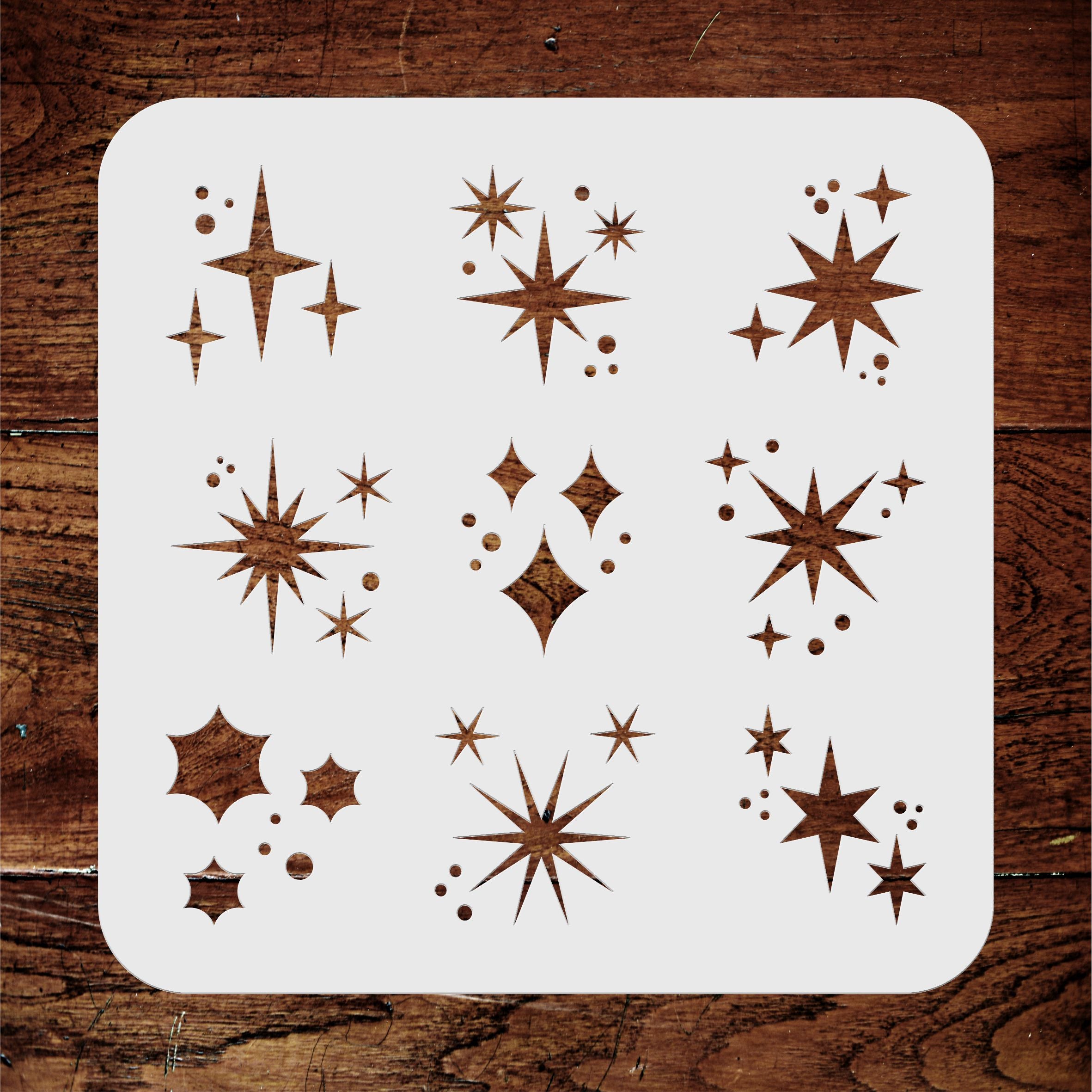 Sparkling Stars Stencil - Shiny Sparks Glitter Twinkle Star Sparkle