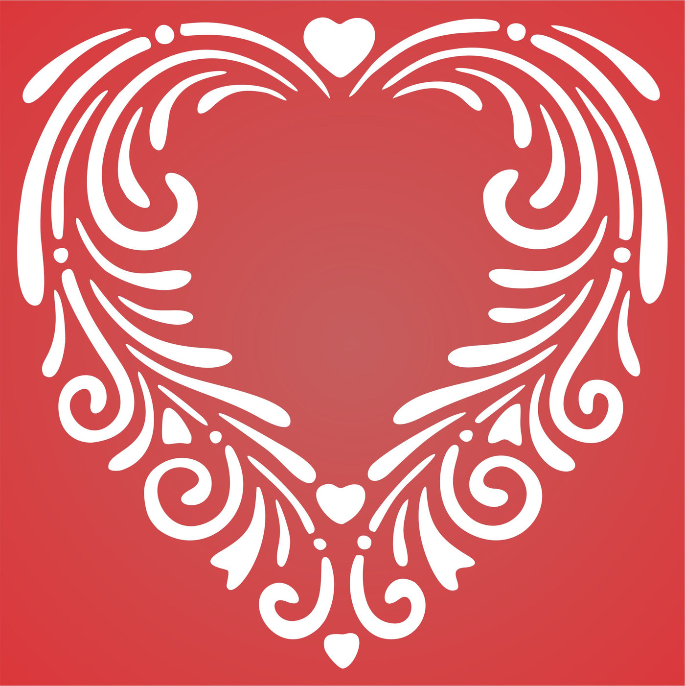 Fancy Heart Stencil - Valentine Floral Heart Design