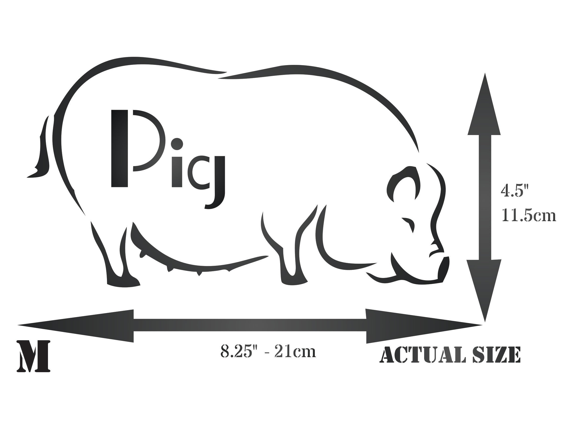 Pig Stencil - Farm Animal Hog Sow Chinese Year of The Pig