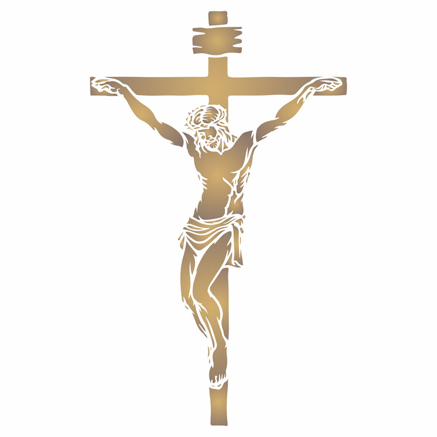 Crucifixion Stencil - Christian Catholic Religious Cross Crucifix Jesus