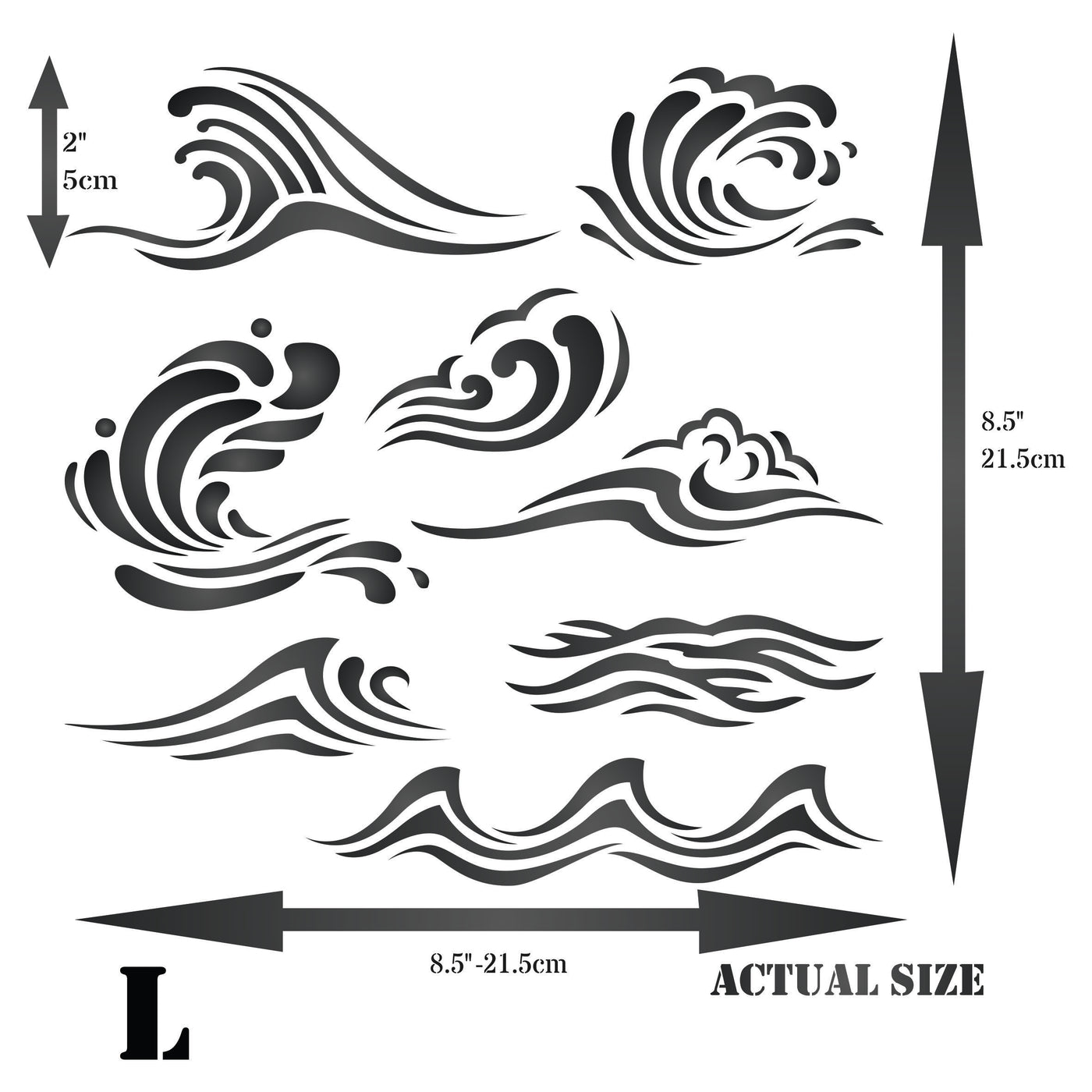 Waves Stencil - Ocean Sea Wave Water Effect