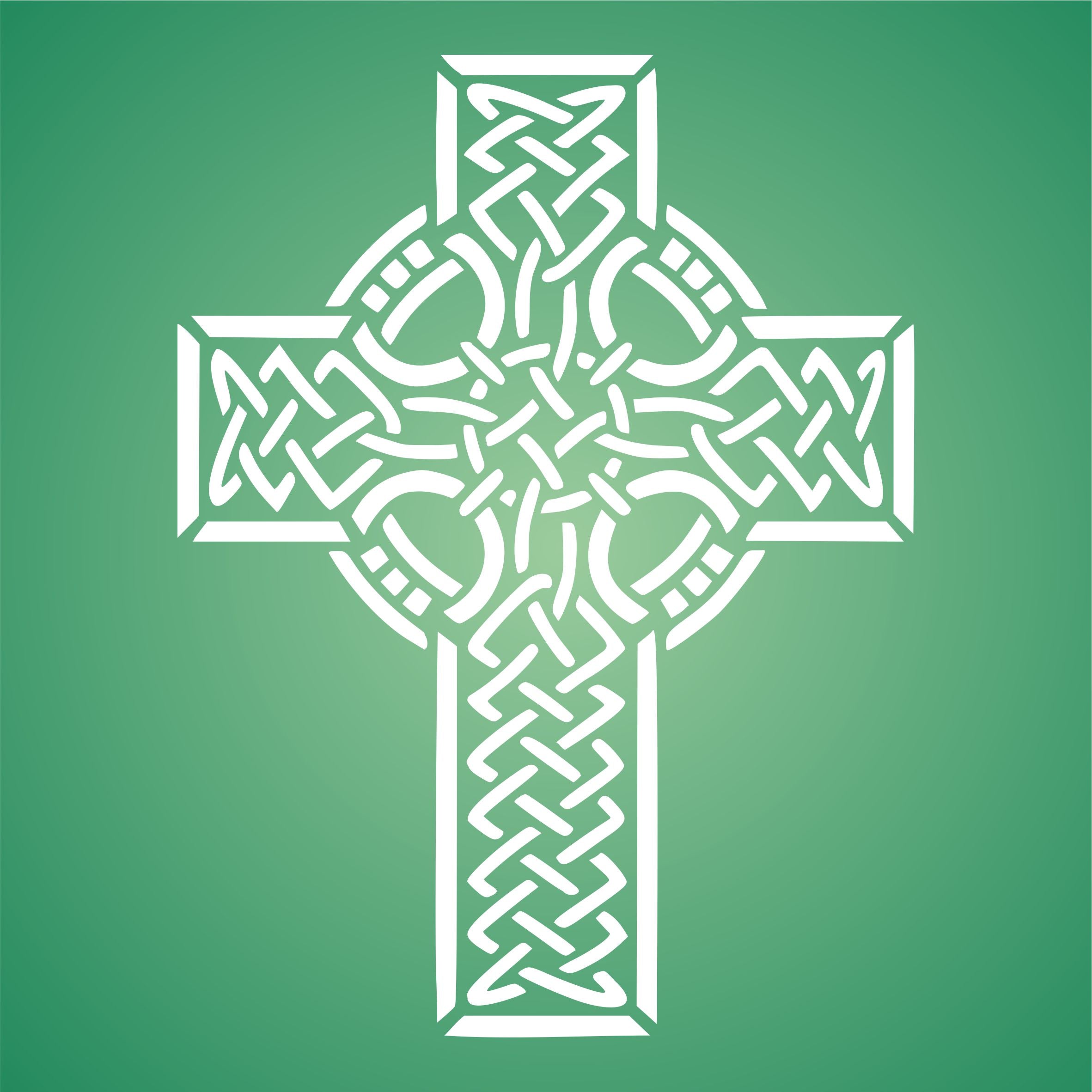 Celtic Cross Stencil - Celtic Druid Religious Ethnic Tribal Knotwork