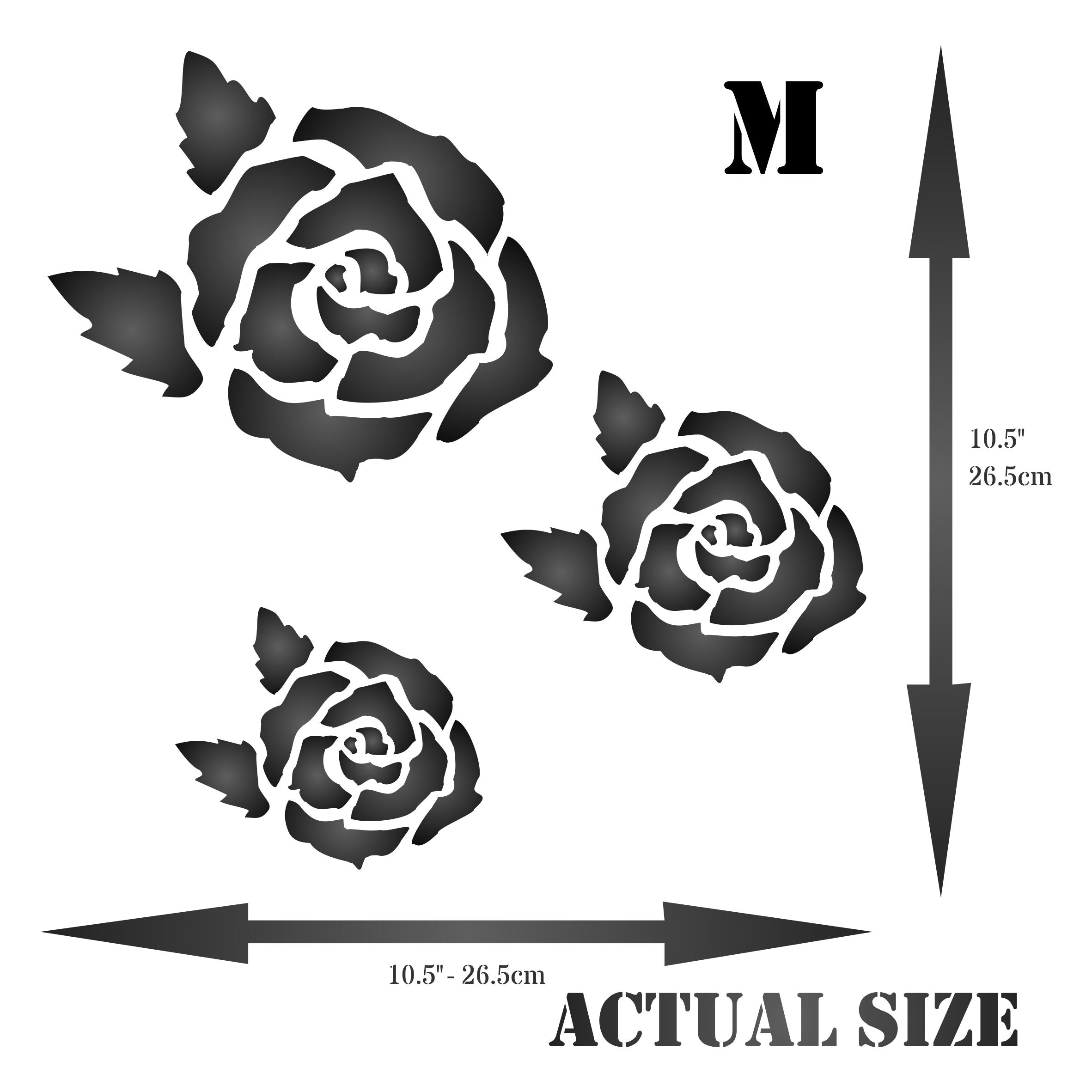 Rose Mural Stencil - Flower Floral Mural Art